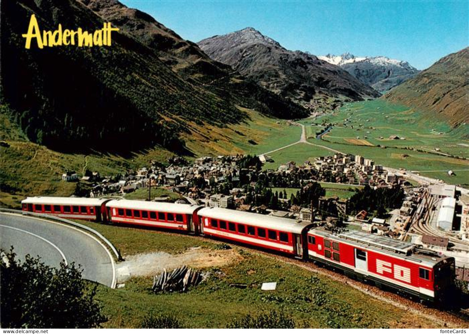 13914636 Andermatt_UR Panorama Mit Furka Oberalp Bahn - Andere & Zonder Classificatie