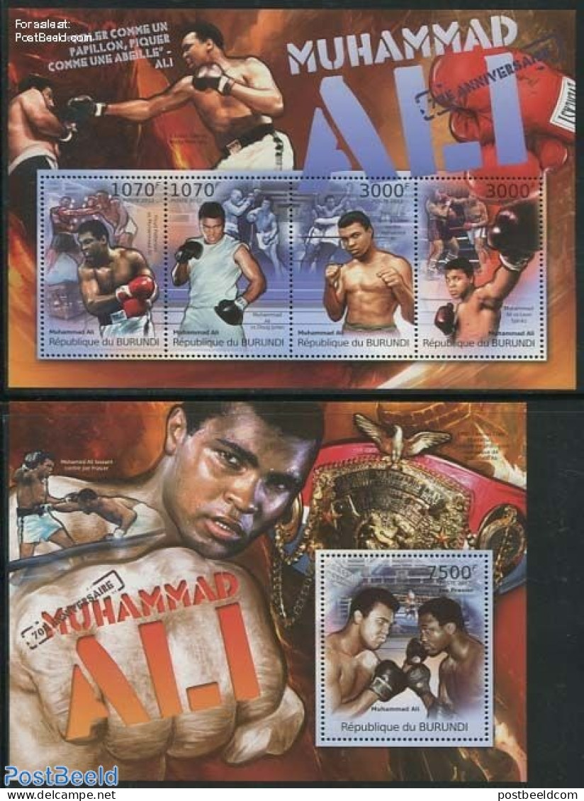 Burundi 2012 Muhammad Ali 2 S/s, Mint NH, Sport - Boxing - Sport (other And Mixed) - Boxen