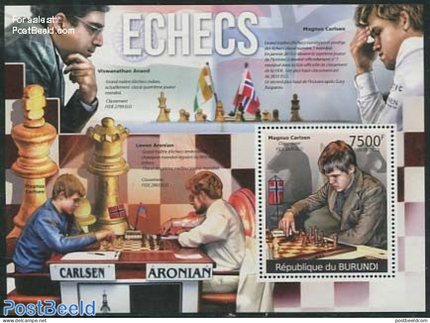 Burundi 2012 Chess S/s, Mint NH, Sport - Chess - Sport (other And Mixed) - Echecs