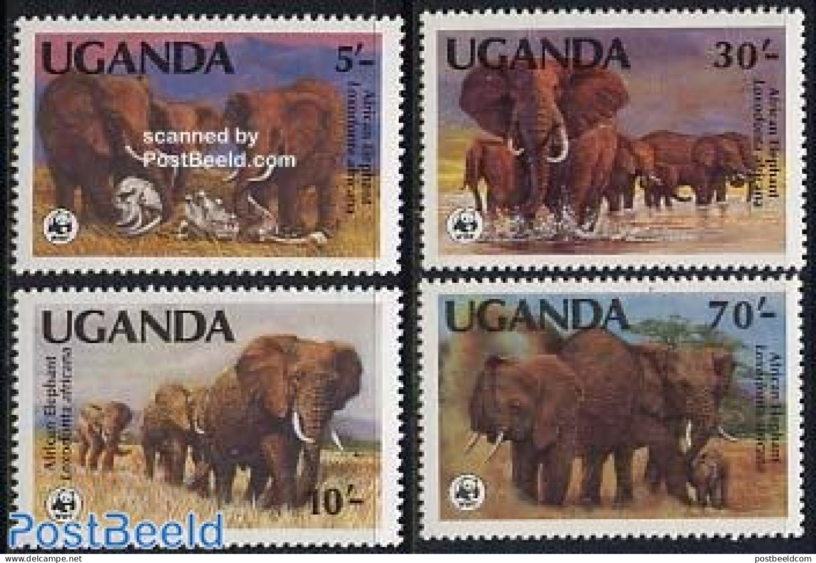 Uganda 1983 WWF, Elephants 4v, Mint NH, Nature - Elephants - World Wildlife Fund (WWF) - Sonstige & Ohne Zuordnung