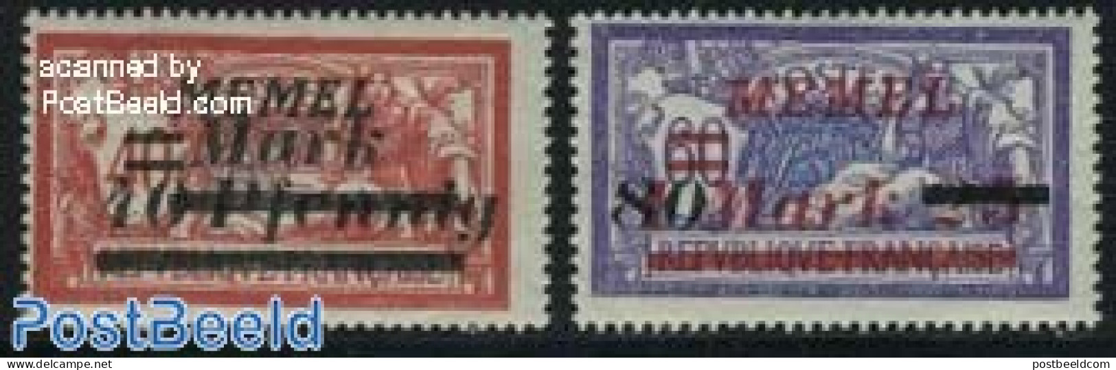 Memel 1922 Overprints 2v, Mint NH - Sonstige & Ohne Zuordnung