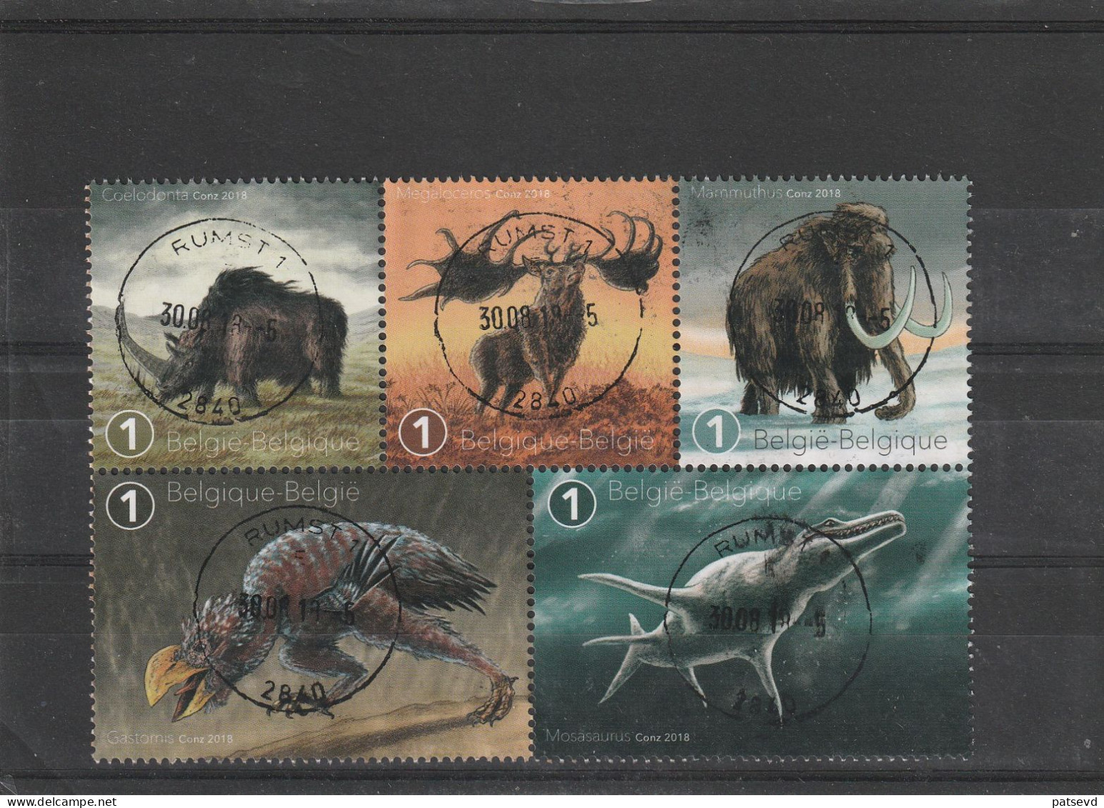 4796/4799 Les Animaux Préhistoriques De Belgique/Prehistorische Dieren Oblit/gestp Centrale - Used Stamps