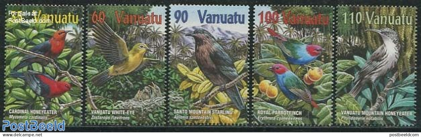Vanuatu 2001 Birds 5v, Mint NH, Nature - Birds - Vanuatu (1980-...)