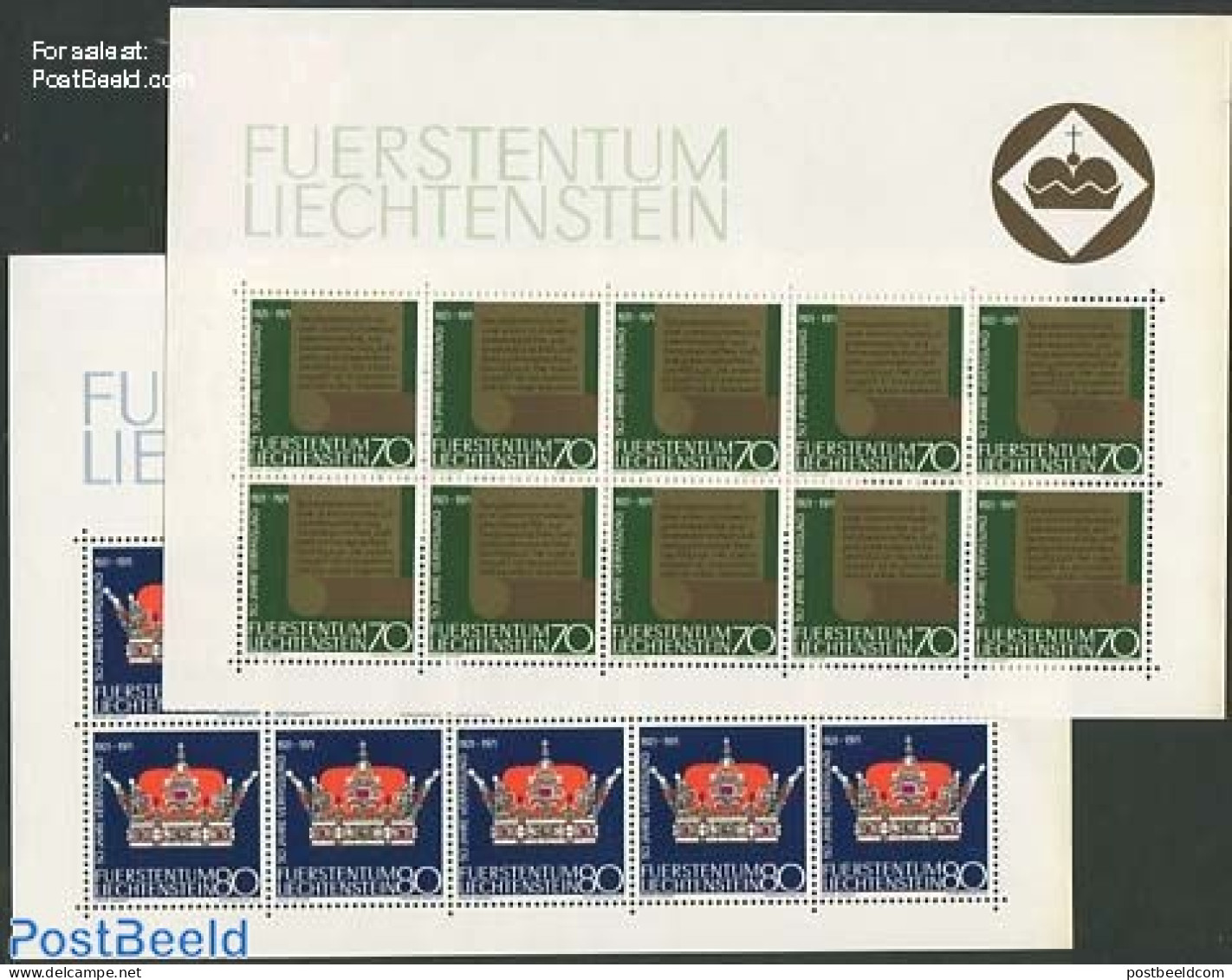 Liechtenstein 1971 50 Years New Order 2 M/ss, Mint NH, Various - Justice - Neufs