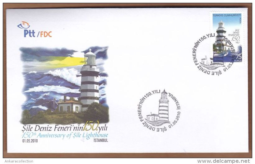 AC - TURKEY FDC  -  150th ANNIVERSARY OF SILE LIGHTHOUSE ISTANBUL 01 MAY 2010 - FDC