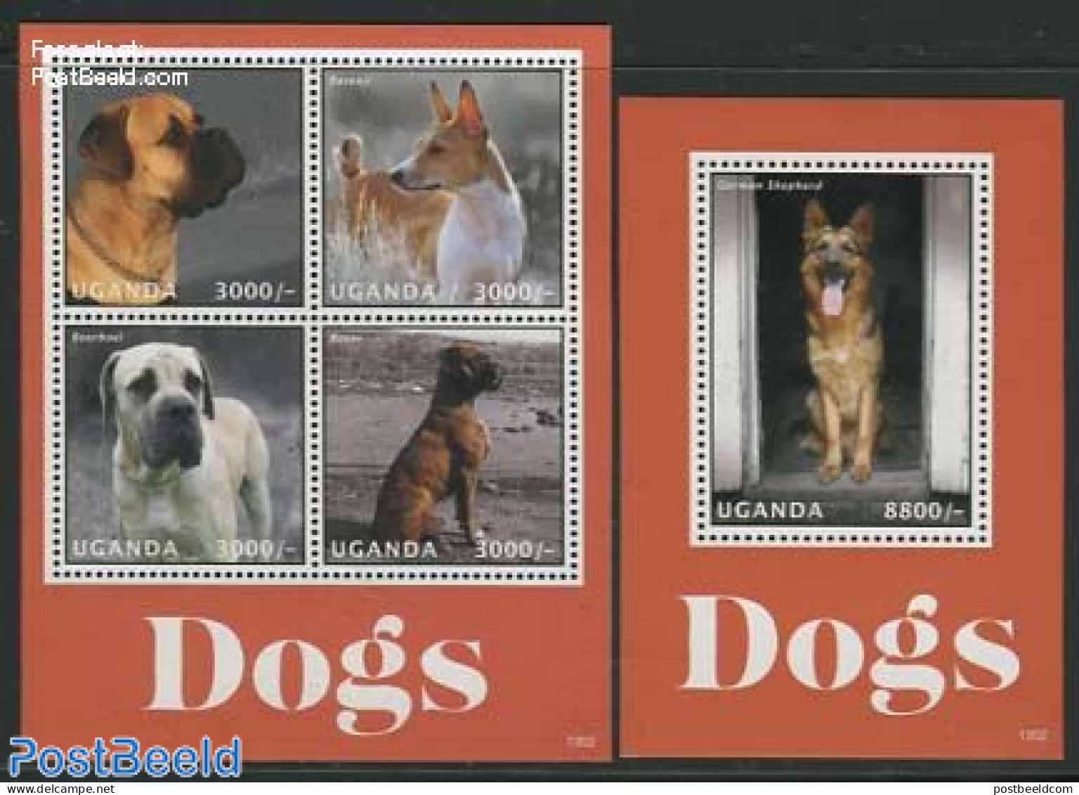 Uganda 2013 Dogs 2 S/s, Mint NH, Nature - Dogs - Other & Unclassified