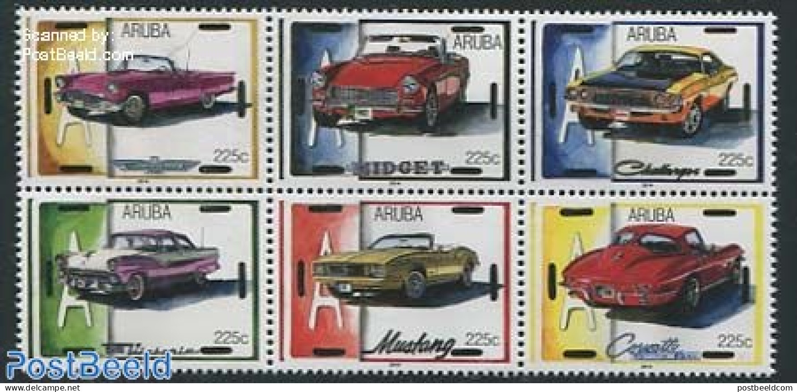 Aruba 2014 Classic Cars 6v [++], Mint NH, Transport - Automobiles - Cars