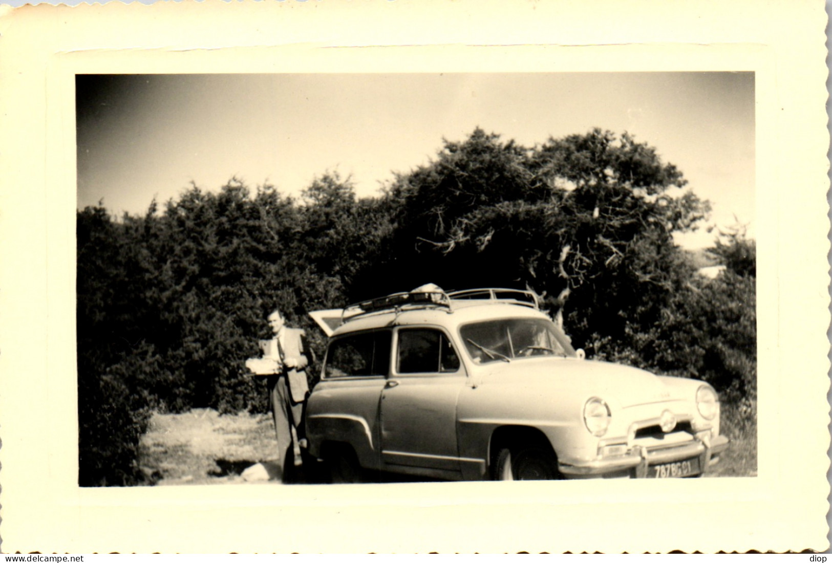 Photographie Photo Vintage Snapshot Amateur Automobile Voiture Auto Break  - Auto's