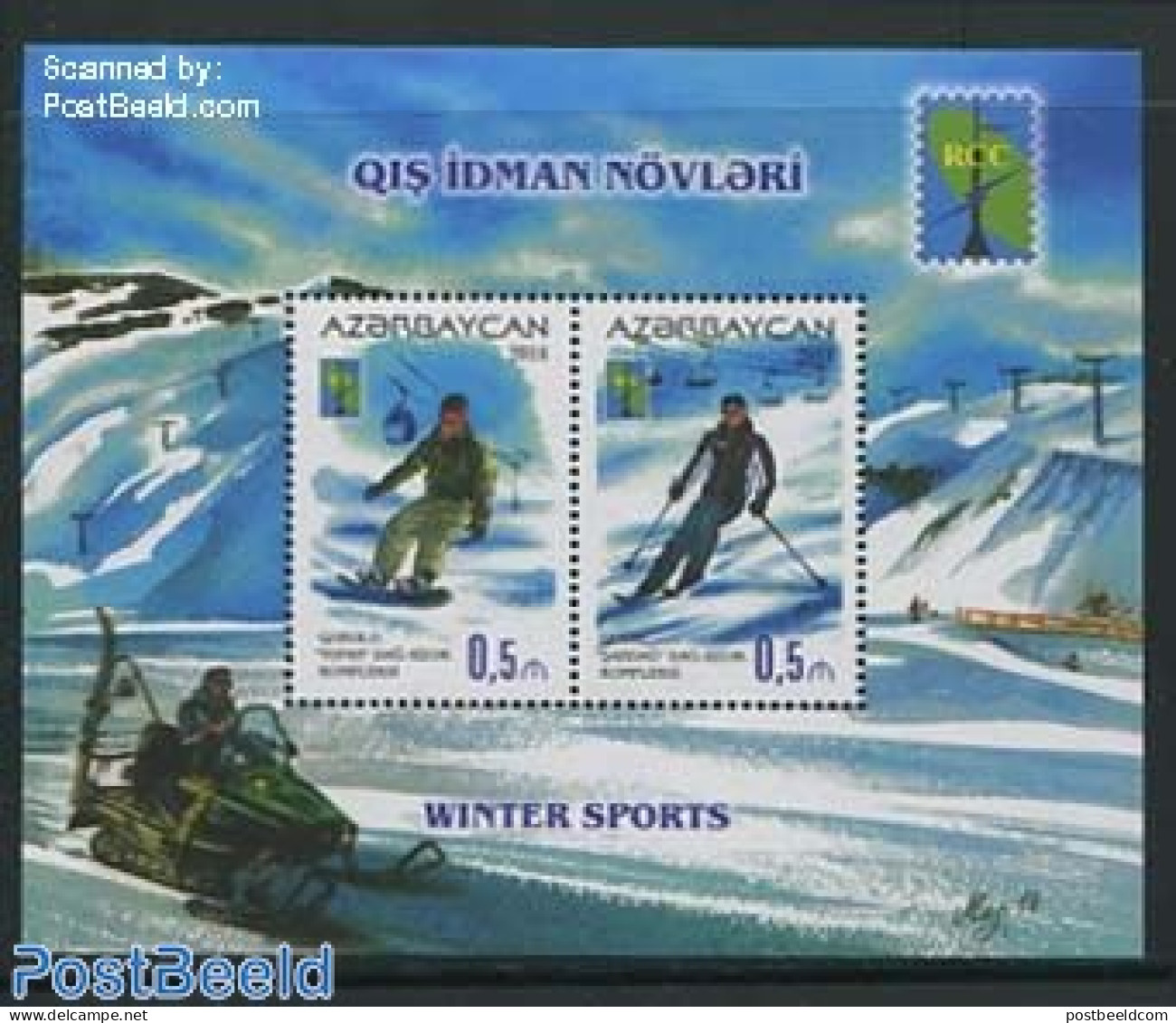 Azerbaijan 2014 Winter Sports S/s, Mint NH, Sport - Skiing - Sport (other And Mixed) - Skiing