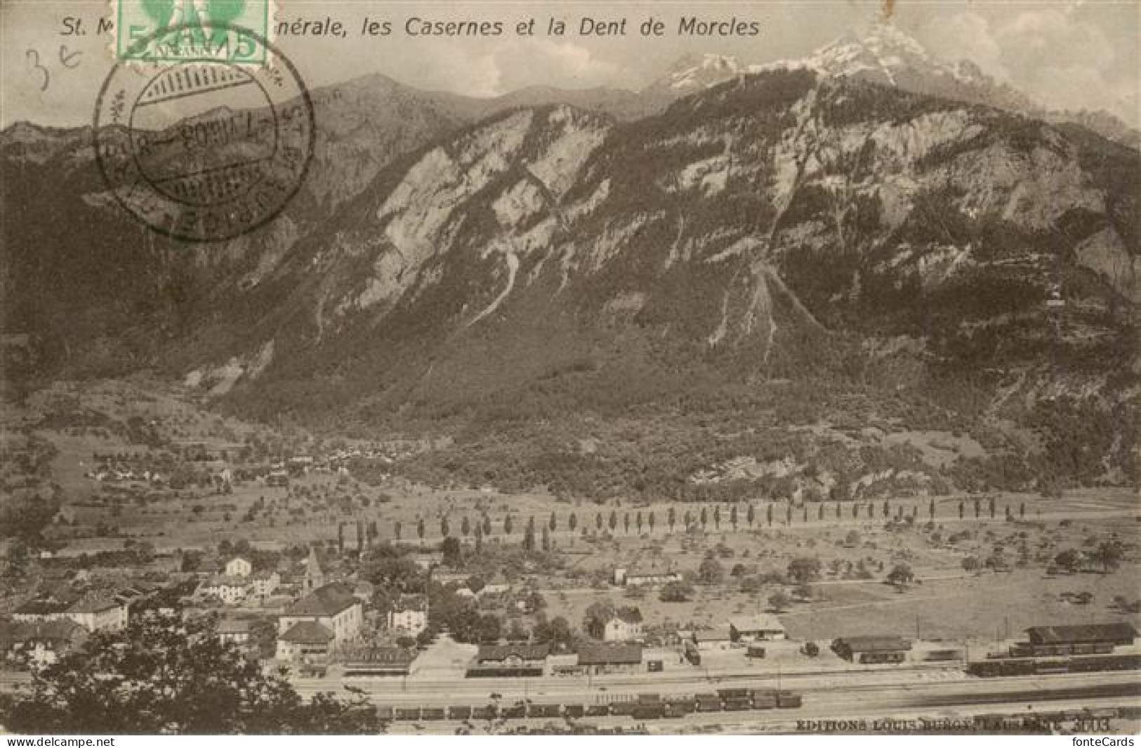 13908447 St_Maurice__Valais_VS Vue Generale Les Casernes Et La Dent De Morcles - Sonstige & Ohne Zuordnung