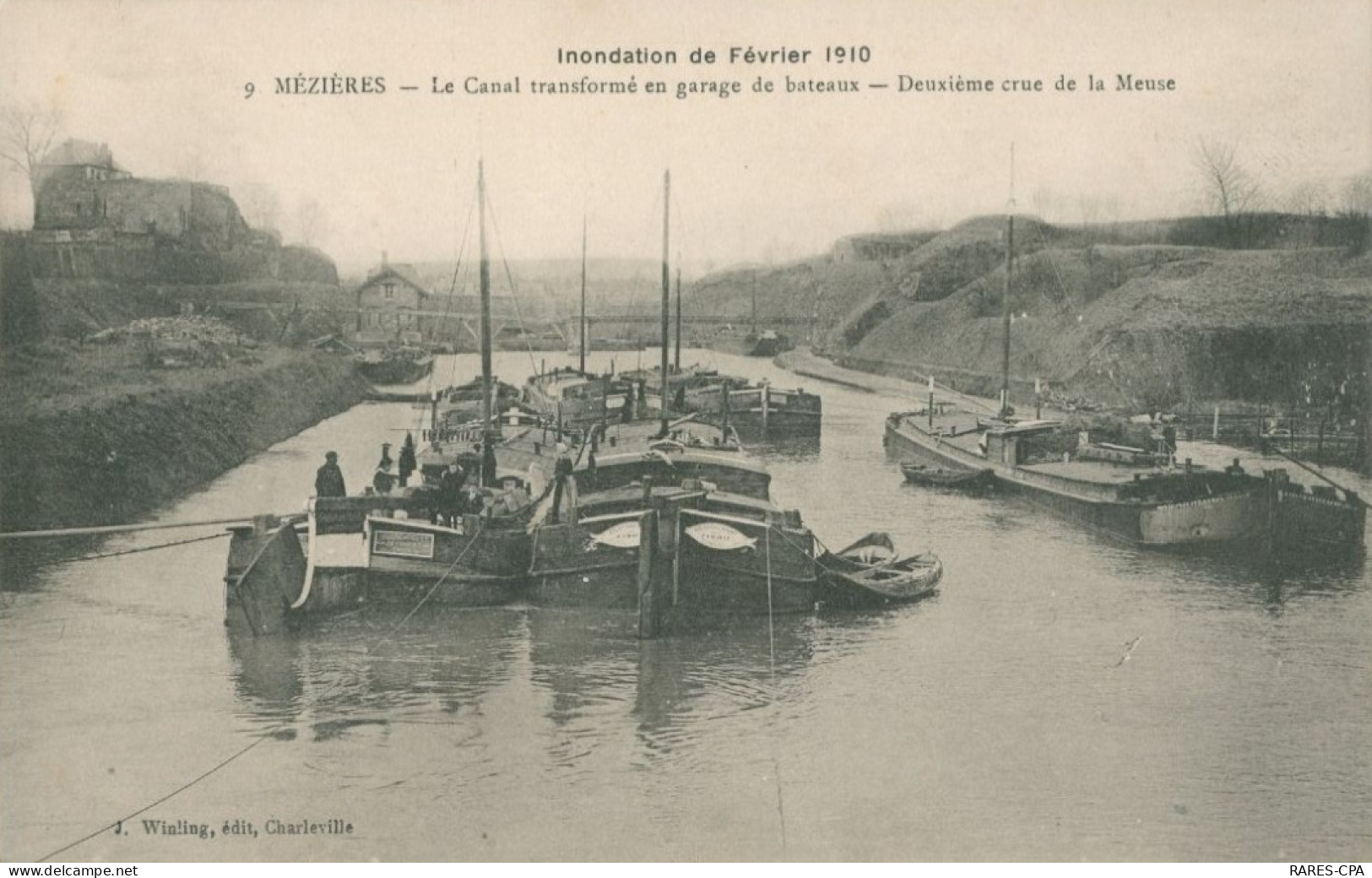 08 MEZIERES - Le Canal Transformé En Garage De Bteaux - Deuxième Crue De La Meuse - TTB - Other & Unclassified