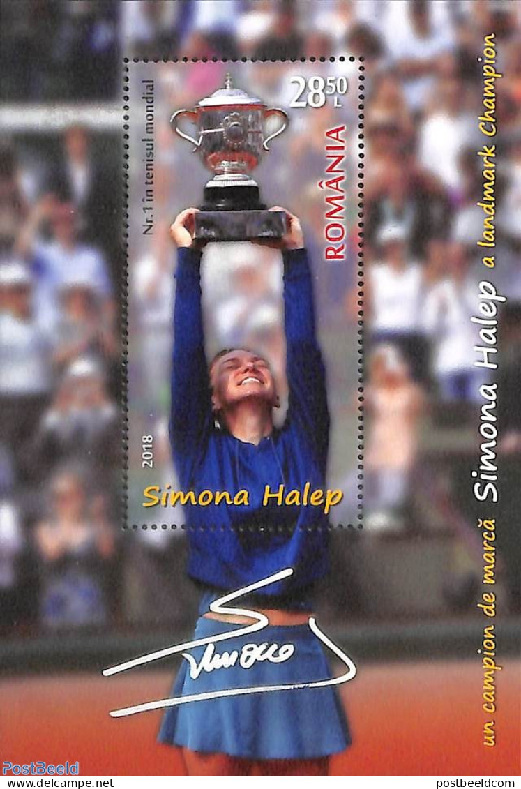 Romania 2018 Tennis, Simona Halep S/s, Mint NH, Sport - Tennis - Neufs