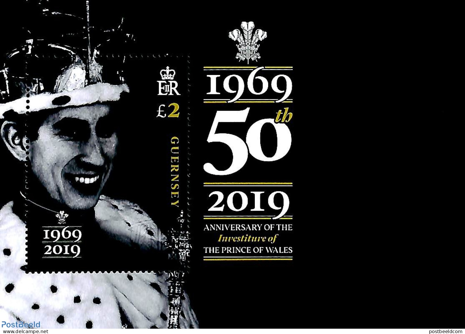 Guernsey 2019 Prince Charles Inauguration 50th Anniv. S/s, Mint NH, History - Kings & Queens (Royalty) - Royalties, Royals