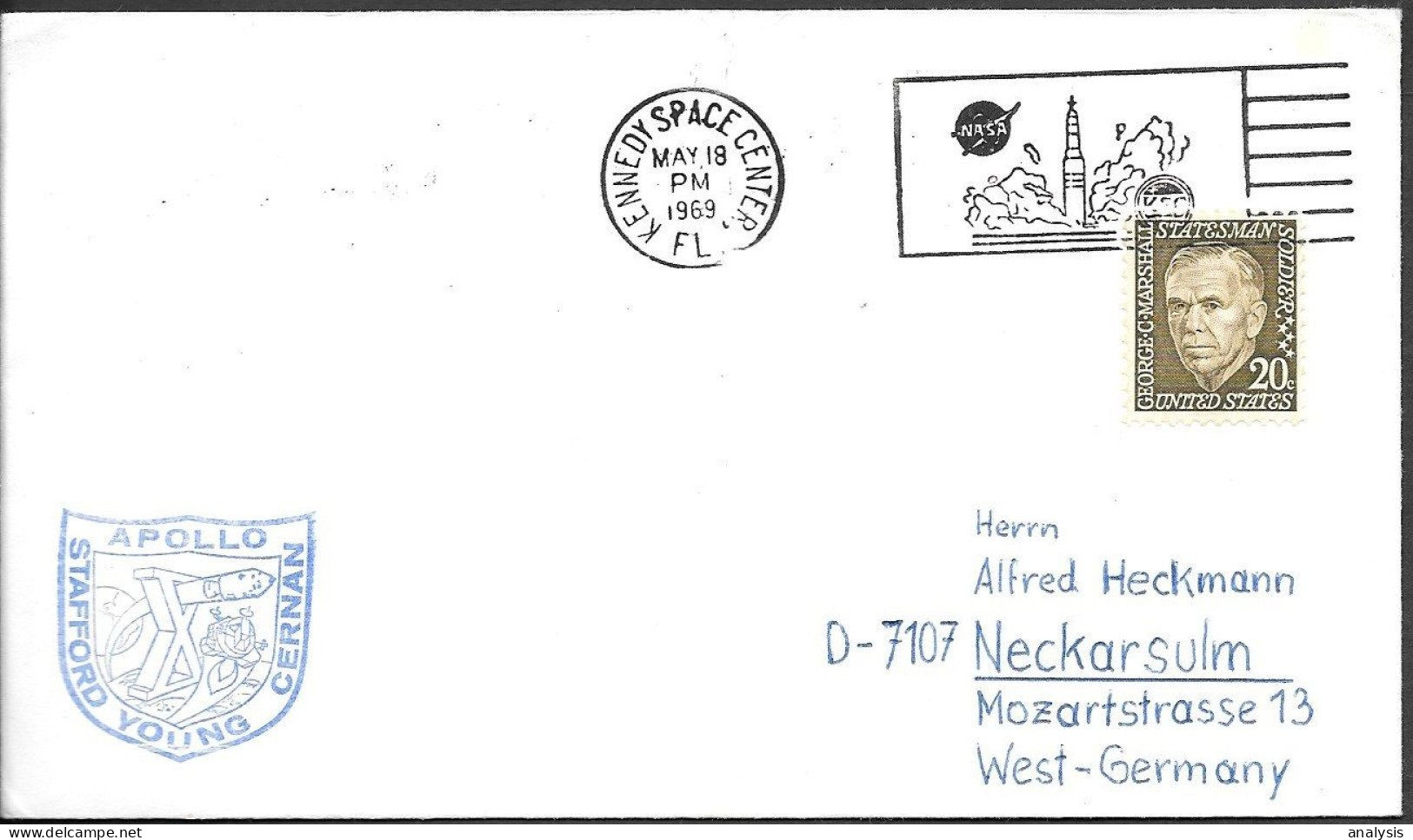 US Space Cover 1969. "Apollo 10" Launch KSC. NASA Cachet - Stati Uniti