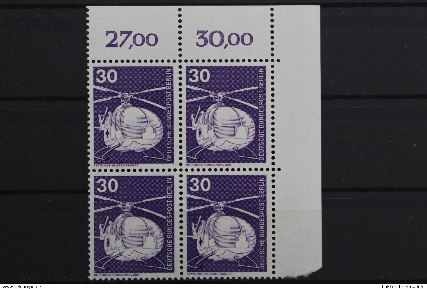 Berlin, MiNr. 497, Viererblock, Ecke Rechts Oben, Postfrisch - Unused Stamps