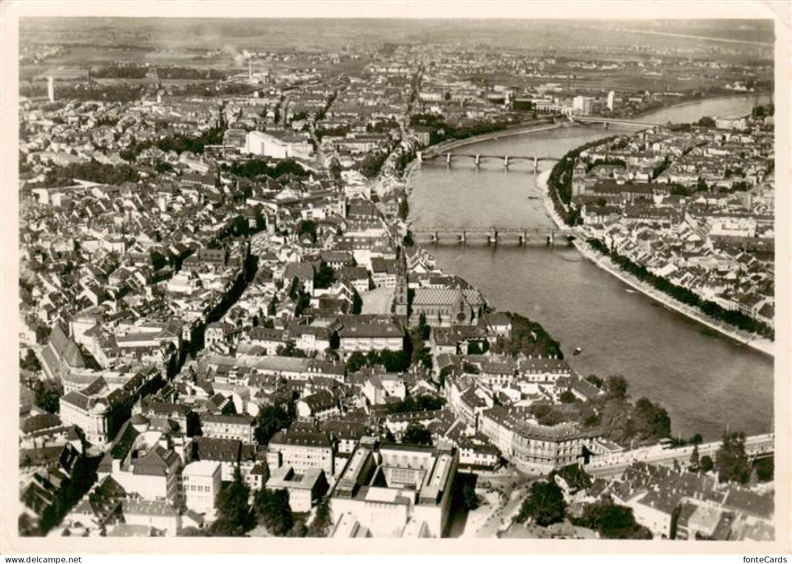 13901847 Basel BS Fliegeraufnahme Mit Den Vier Rheinbruecken Basel BS - Autres & Non Classés