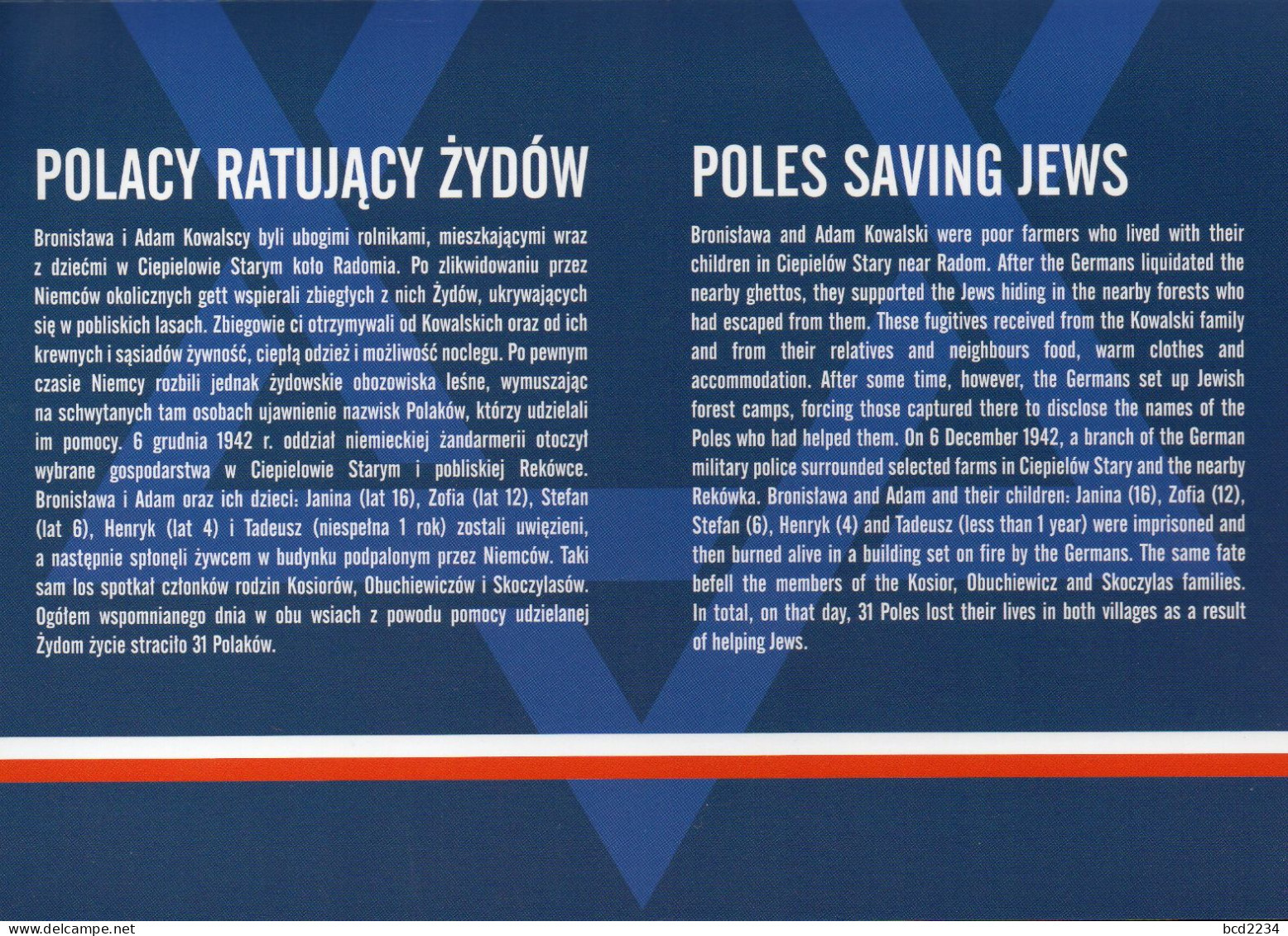 POLAND 2022 POLISH POST OFFICE SPECIAL LIMITED EDITION FOLDER: POLES SAVING JEWS FROM NAZI GERMANY WW2 JUDAICA HISTORY - Militaria