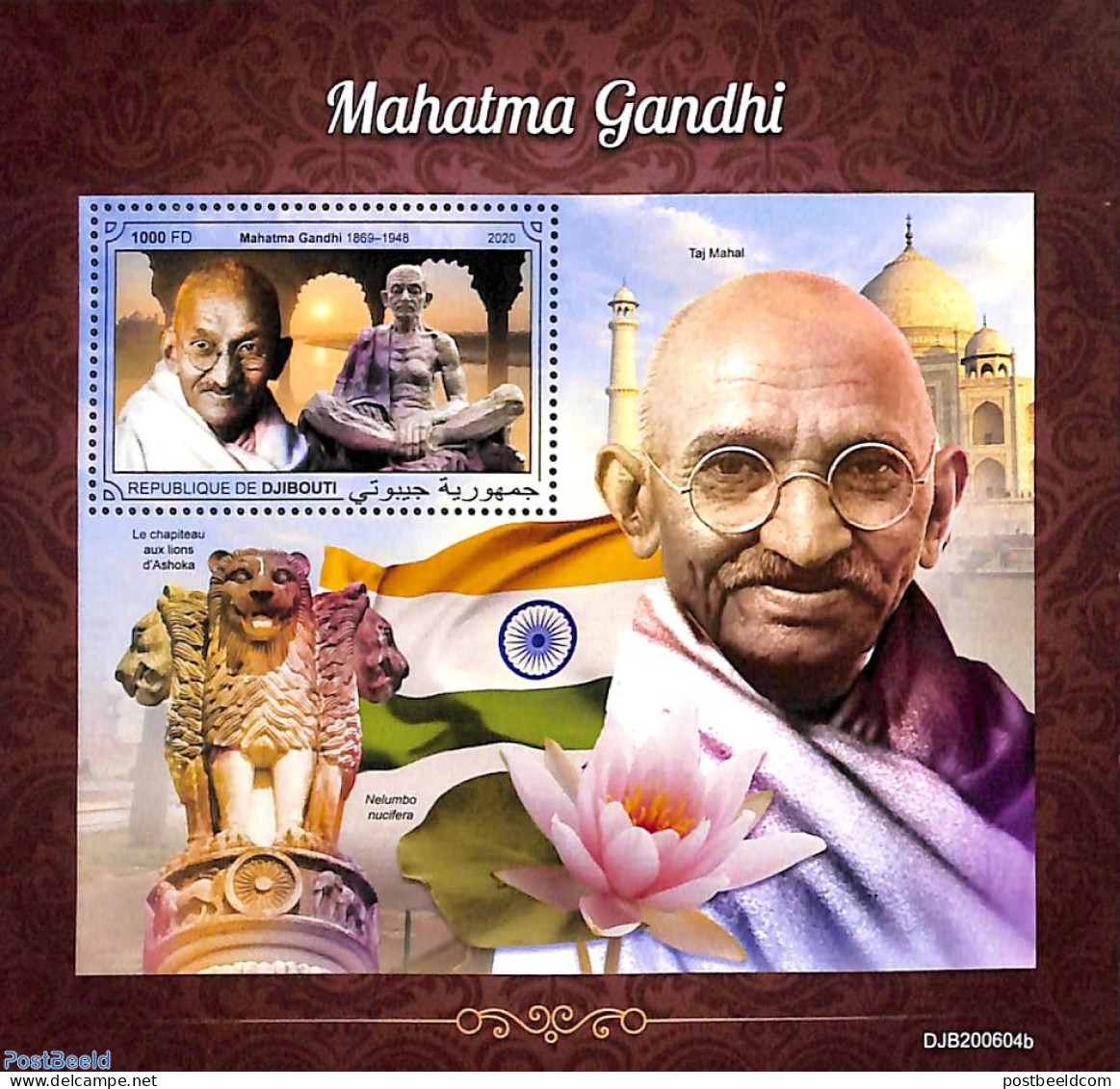 Djibouti 2020 Gandhi S/s, Mint NH, History - Gandhi - Mahatma Gandhi