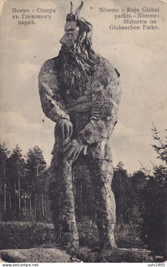 Nōmme.Glehni Park Statue.Devil. - Estonie