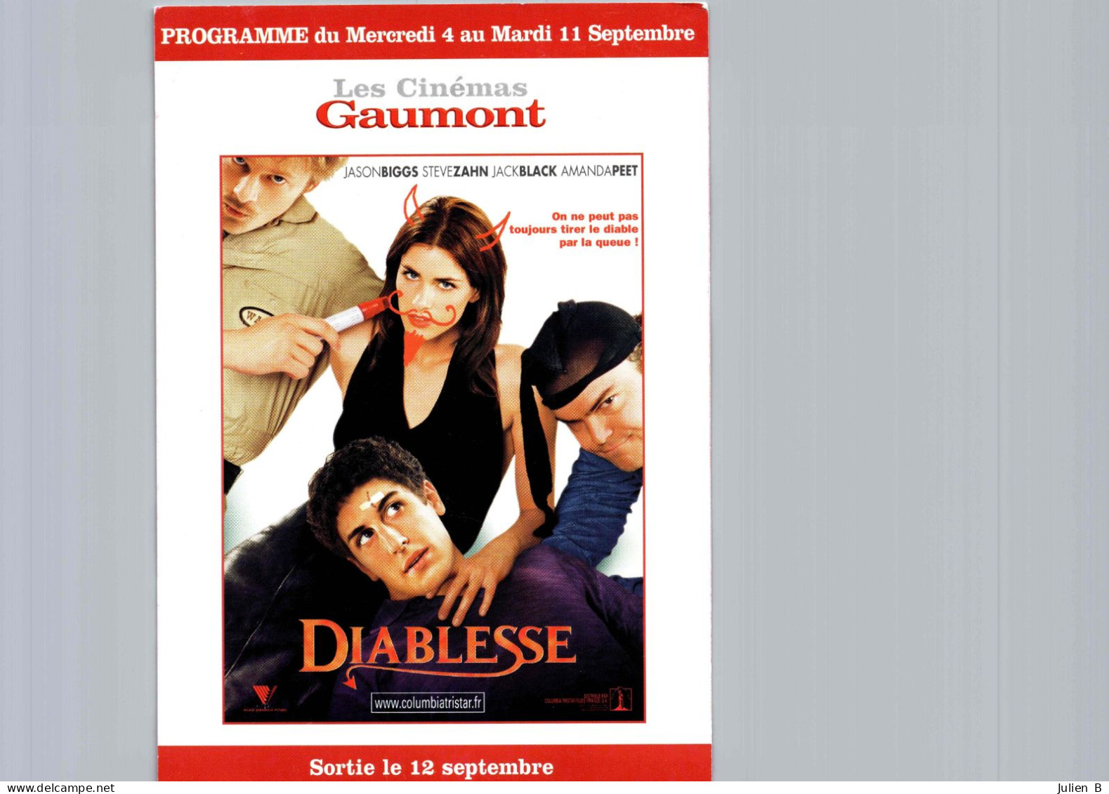 Carte Pub Type Flyer Cinéma GAUMONT Diablesse - Sonstige & Ohne Zuordnung