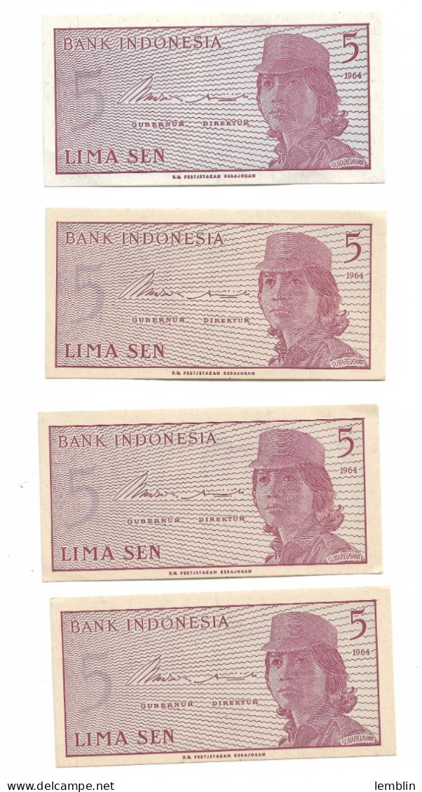 INDONESIE - 4 X 5 SEN 1964 NEUF UNC - Indonesia