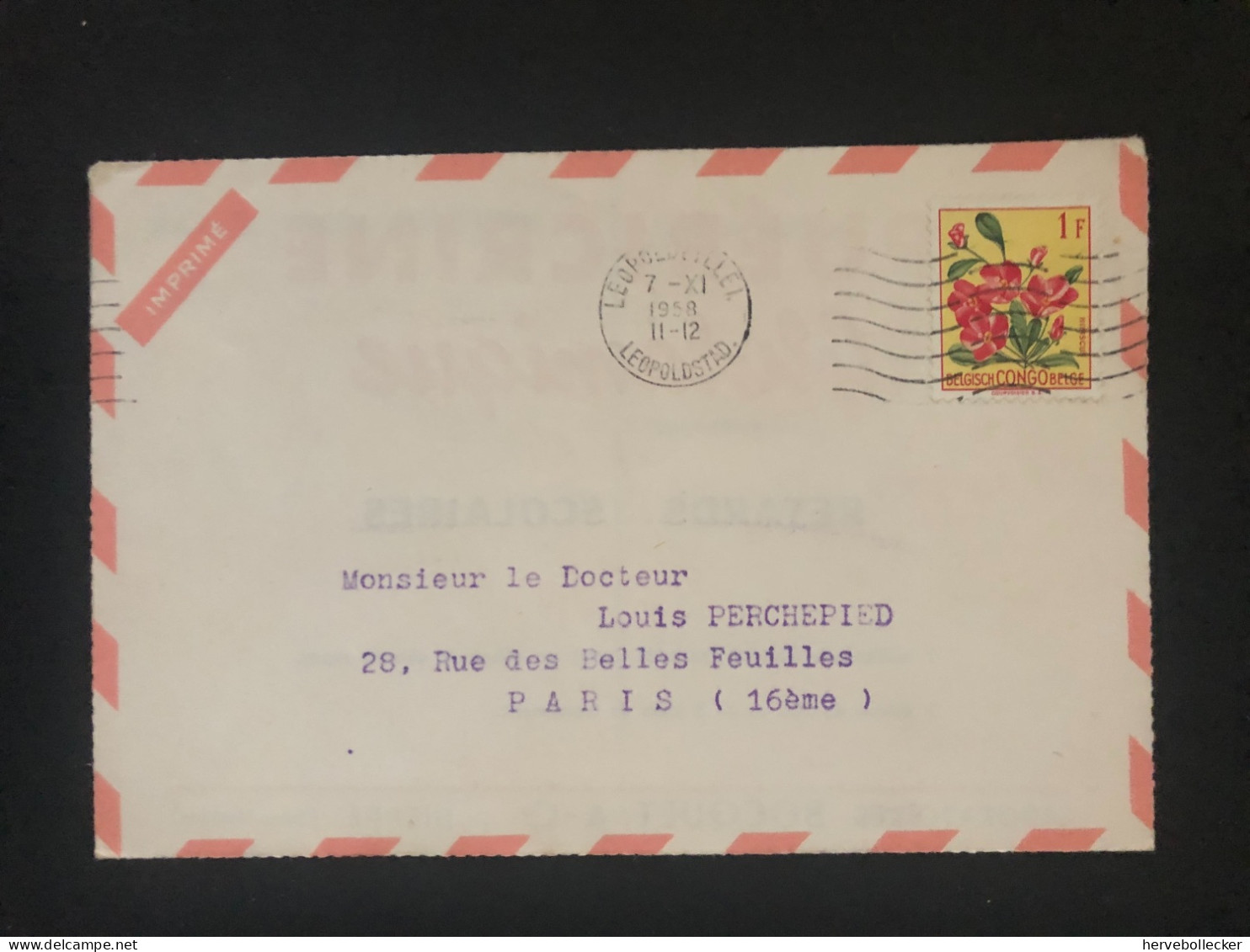 1958-Congo Belge-Enveloppe Pub- Avec Sa Carte Ressources Minières -Obl.Léopoldstadt - Briefe U. Dokumente