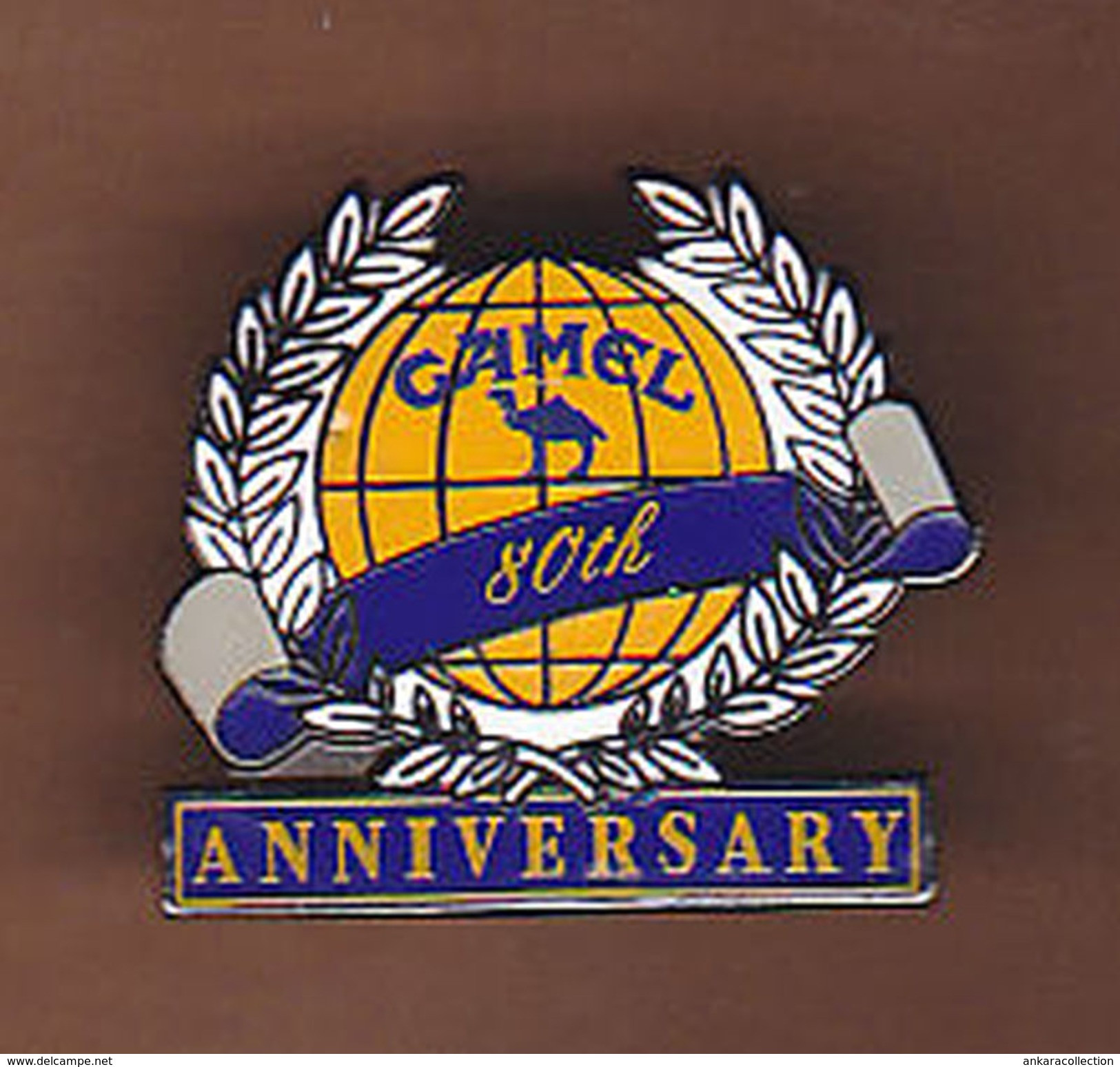 AC - 80th ANNIVERSARY OF CAMEL  CIGARETTE - TOBACCO 1913 - 1993 ENAMEL PIN - BADGE RARE TO FIND - Markennamen