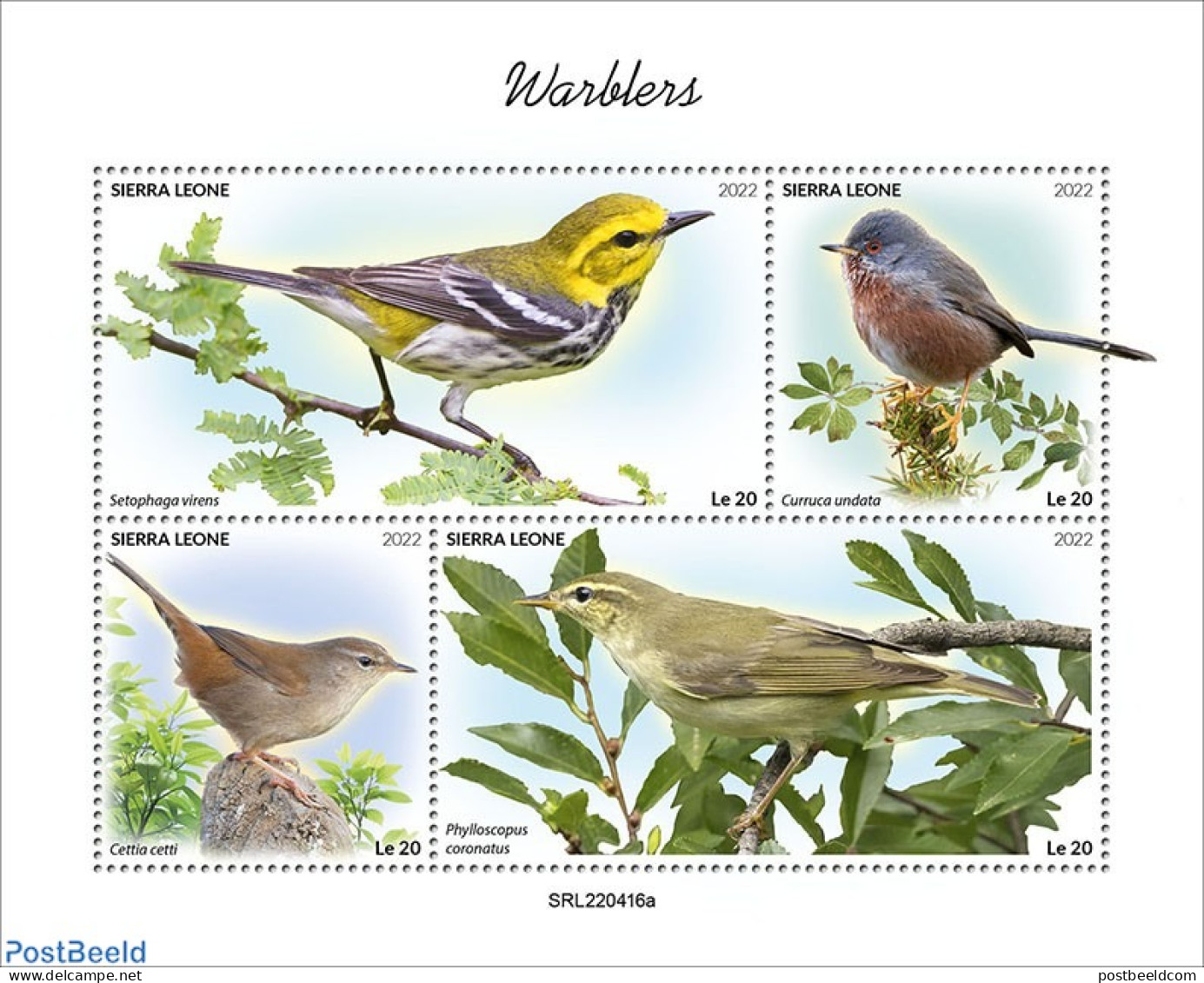 Sierra Leone 2022 Warblers, Mint NH, Nature - Birds - Sonstige & Ohne Zuordnung