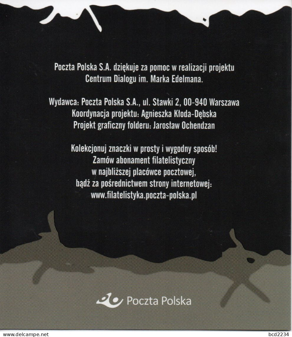 POLAND 2014 POST OFFICE LIMITED EDITION FOLDER: CHILDREN VICTIMS OF NAZI GERMANY WW2 HOLOCAUST Cp 1684 GHETTO JUDAICA - Brieven En Documenten