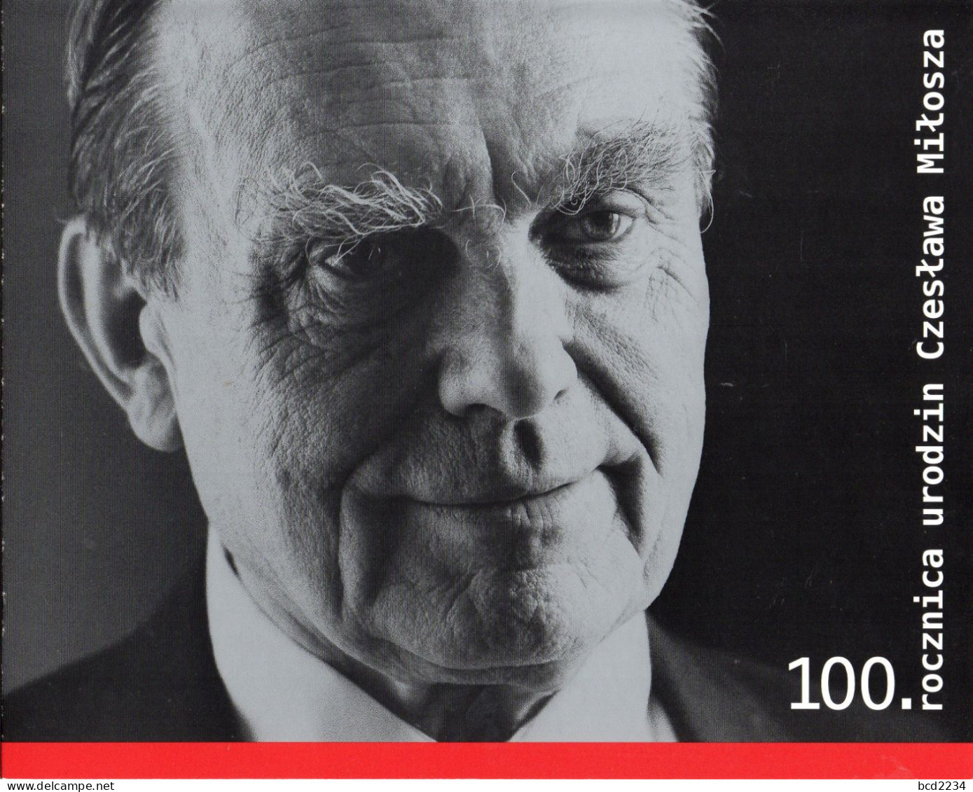 POLAND 2011 POLISH POST OFFICE LIMITED EDITION FOLDER: CZESLAW MILOSZ NOBEL PRIZE WINNER LITERATURE POET WRITER MS - FDC