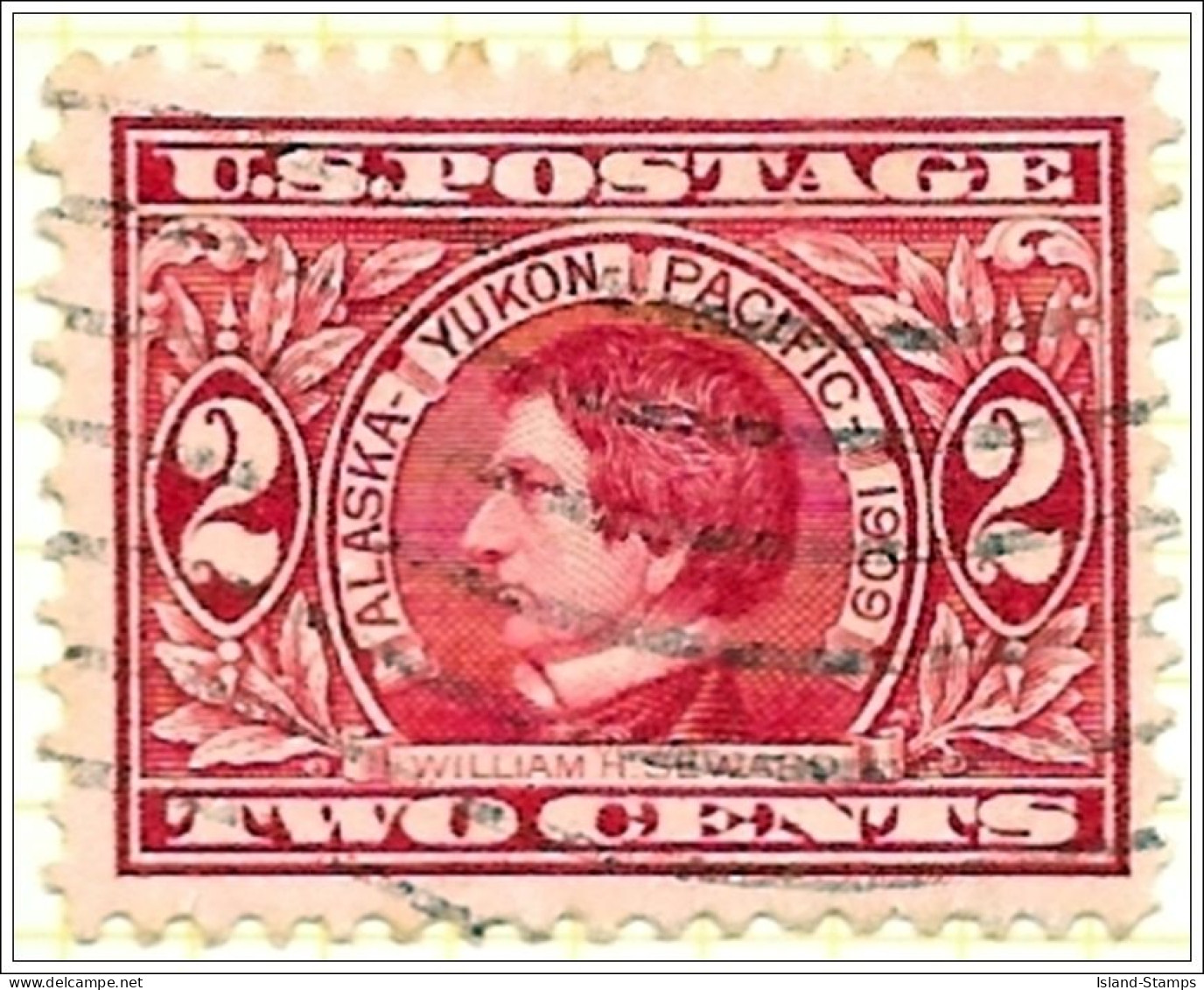 USA 1909 2 Cents Red - Seward Used V1 - Usados