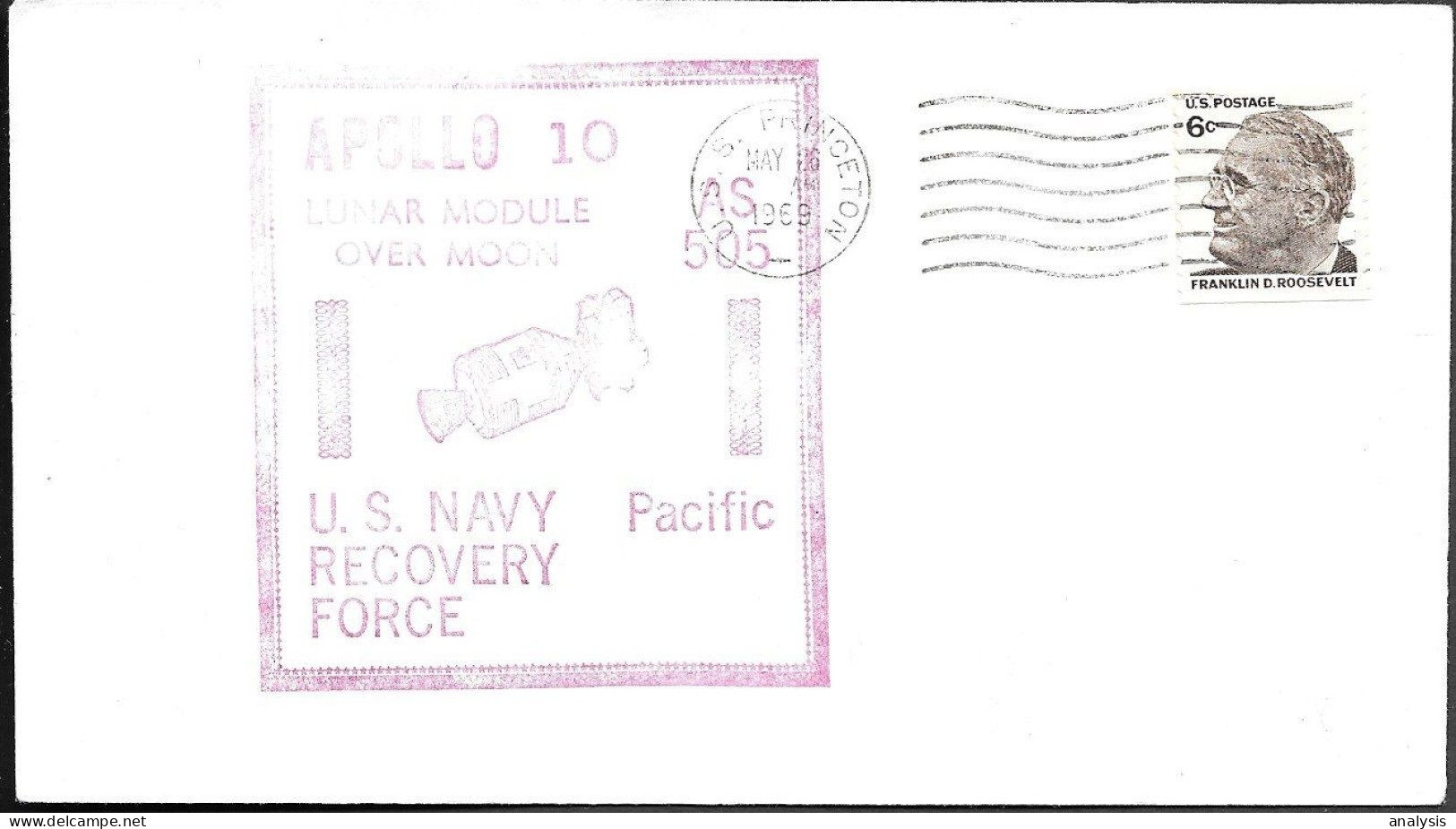 US Space Cover 1969. "Apollo 10" Recovery. USS Princeton - United States