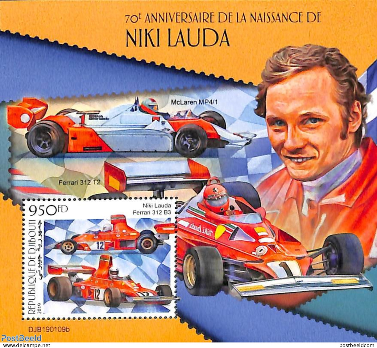 Djibouti 2019 Niki Lauda S/s, Mint NH, Sport - Transport - Autosports - Automobiles - Voitures