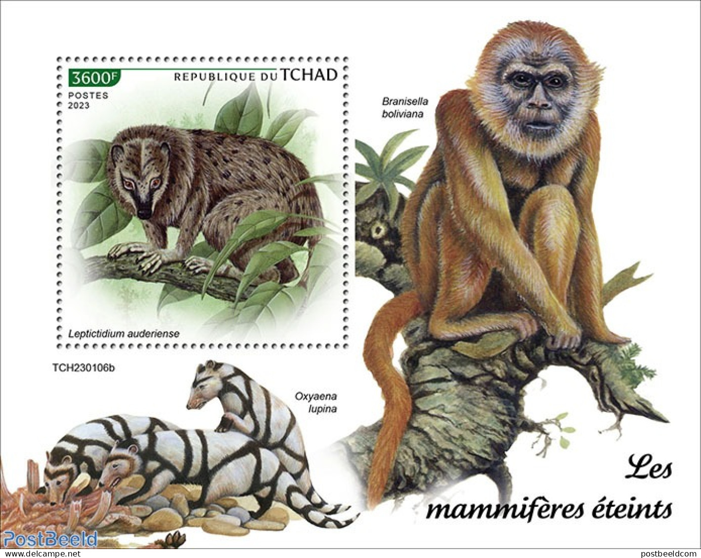Chad 2023 Extinct Mammals, Mint NH, Nature - Animals (others & Mixed) - Monkeys - Autres & Non Classés