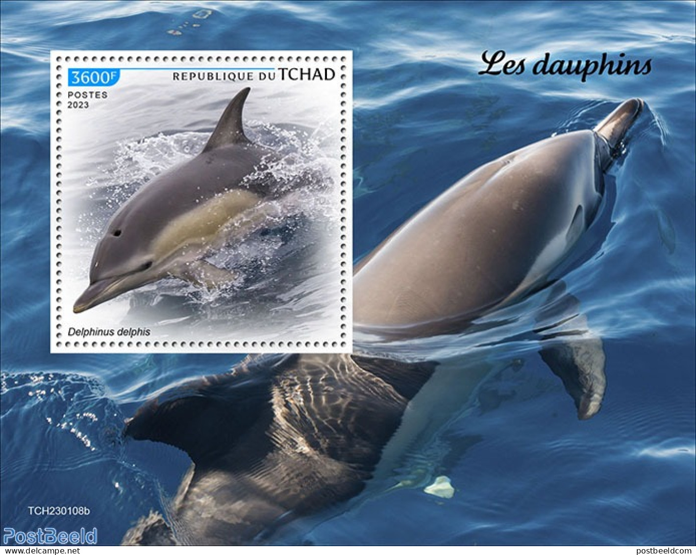 Chad 2023 Dolphins, Mint NH, Nature - Sea Mammals - Otros & Sin Clasificación