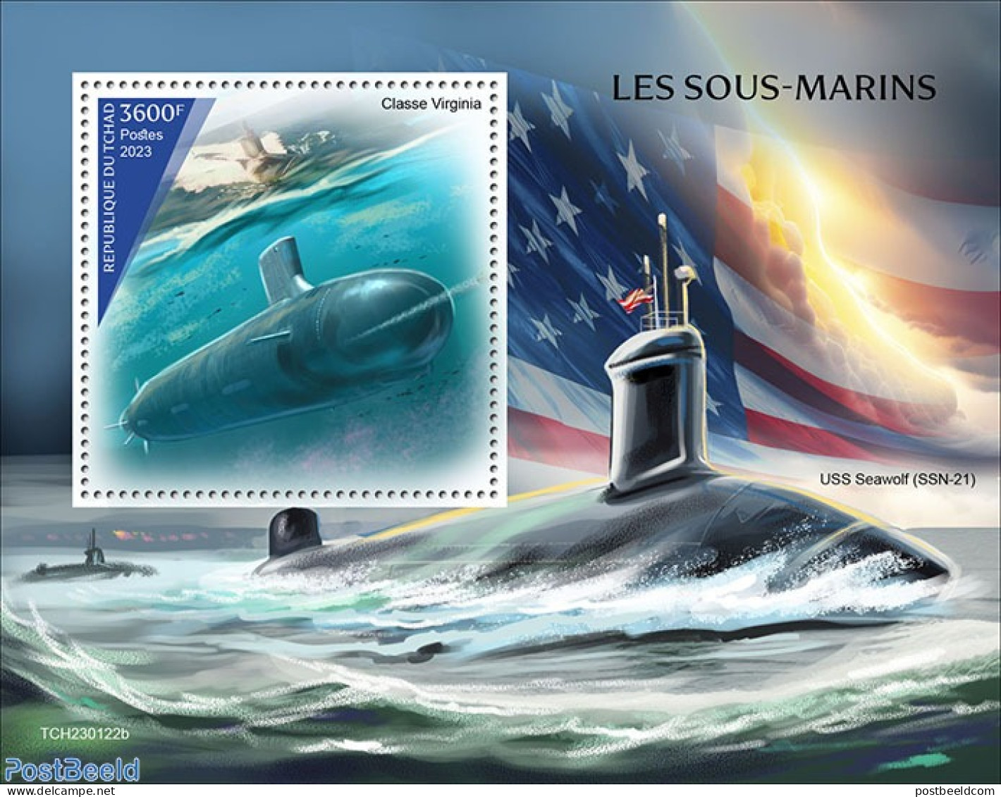 Chad 2023 Submarines, Mint NH, Transport - Ships And Boats - Otros & Sin Clasificación