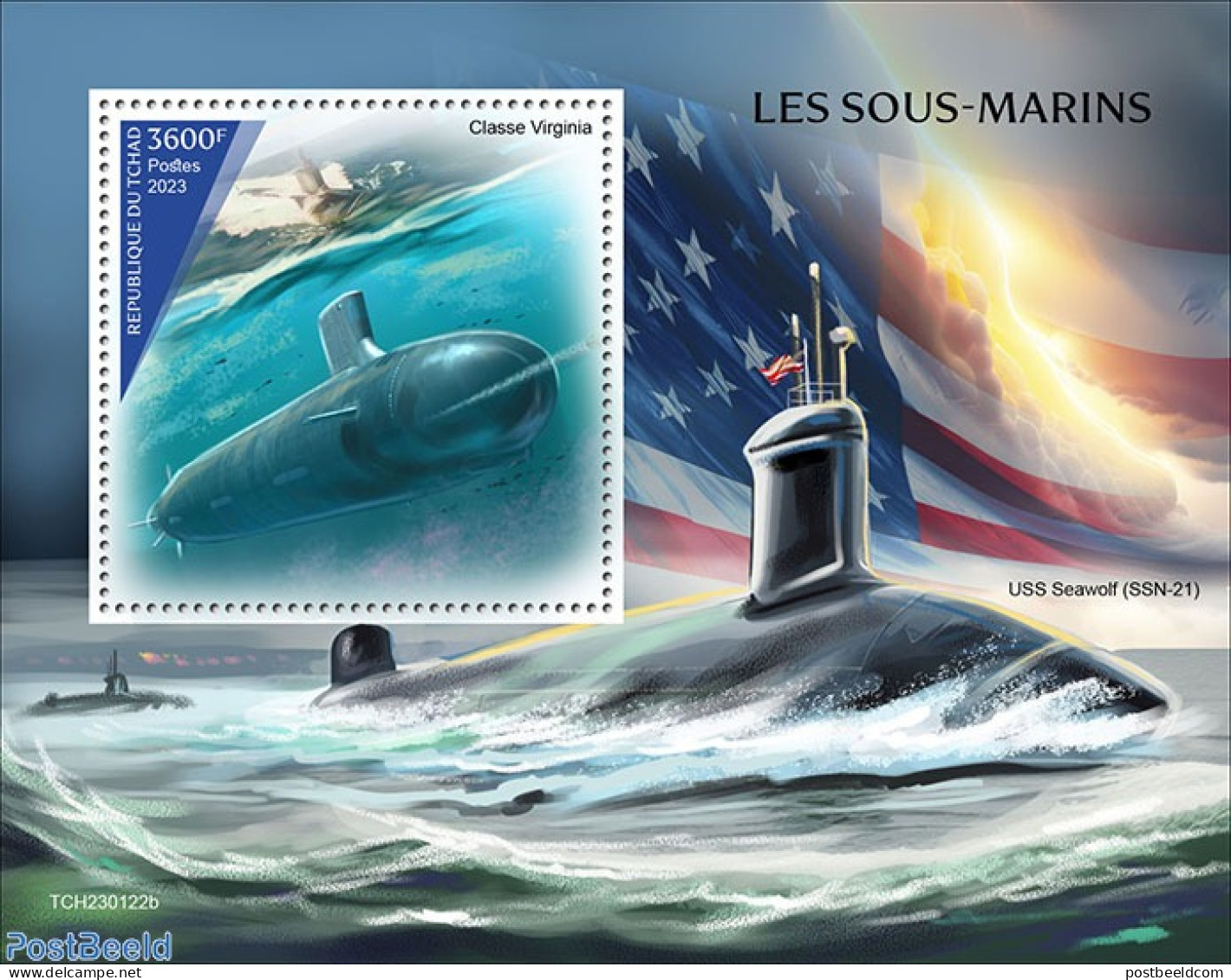 Chad 2023 Submarines, Mint NH, Transport - Ships And Boats - Autres & Non Classés