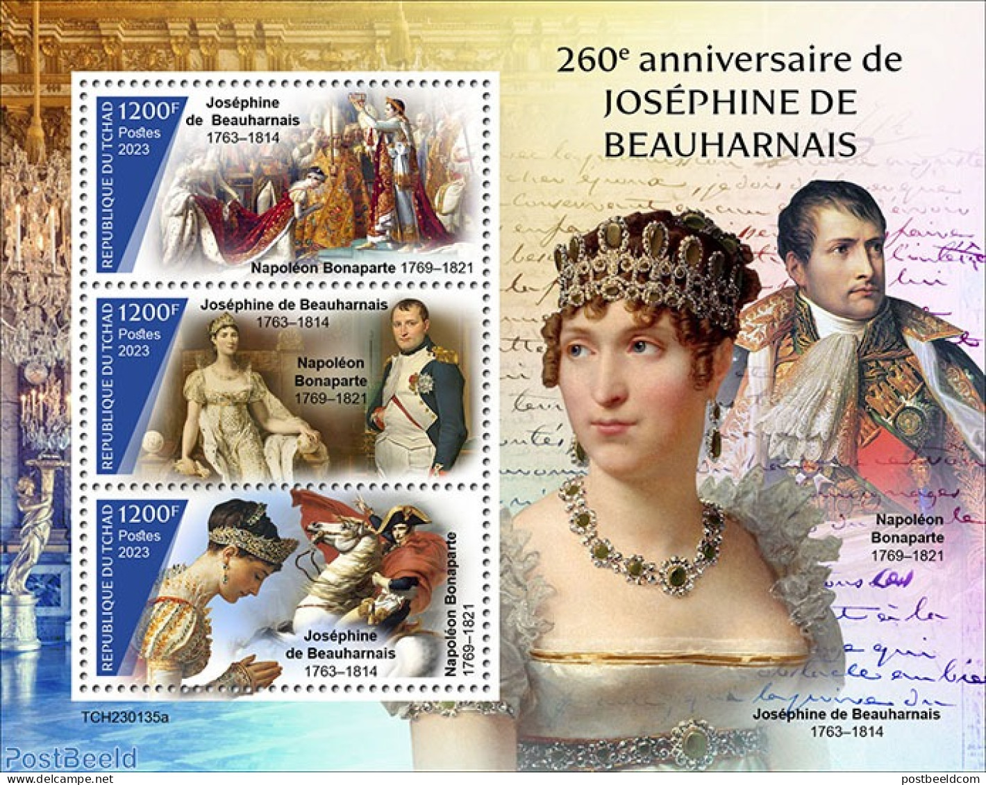 Chad 2023 Joséphine De Beauharnais, Mint NH, History - Nature - Kings & Queens (Royalty) - Napoleon - Horses - Altri & Non Classificati