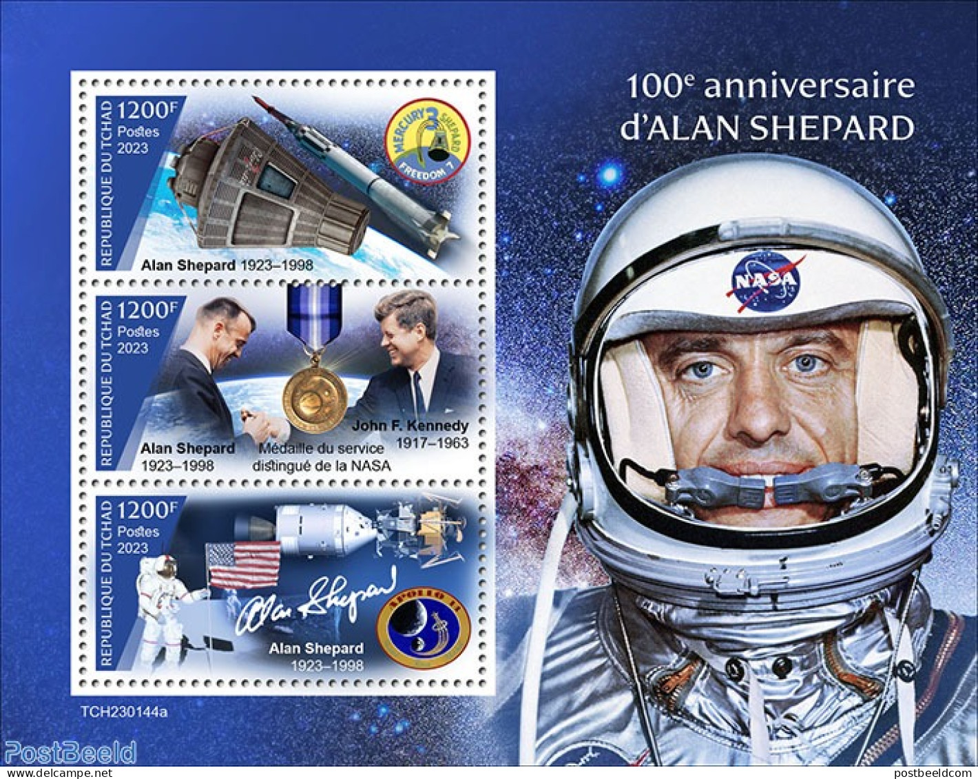 Chad 2023 Alan Shepard, Mint NH, History - Transport - American Presidents - Space Exploration - Sonstige & Ohne Zuordnung