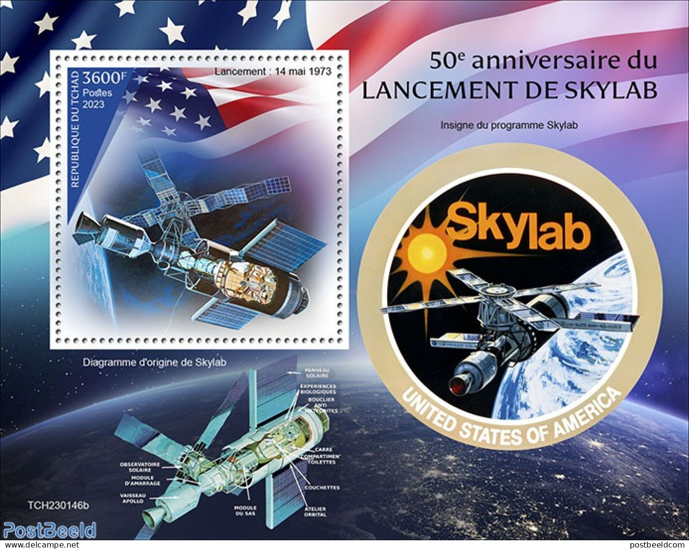 Chad 2023 Skylab, Mint NH, Transport - Space Exploration - Autres & Non Classés