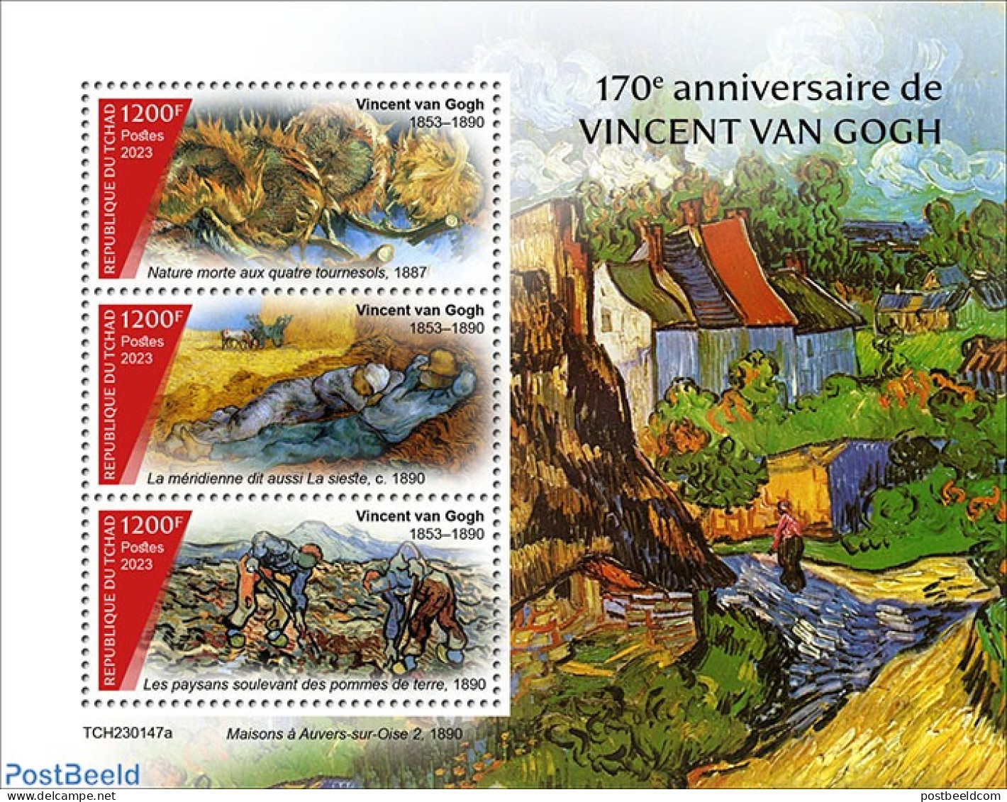 Chad 2023 Vincent Van Gogh, Mint NH, Art - Paintings - Vincent Van Gogh - Sonstige & Ohne Zuordnung