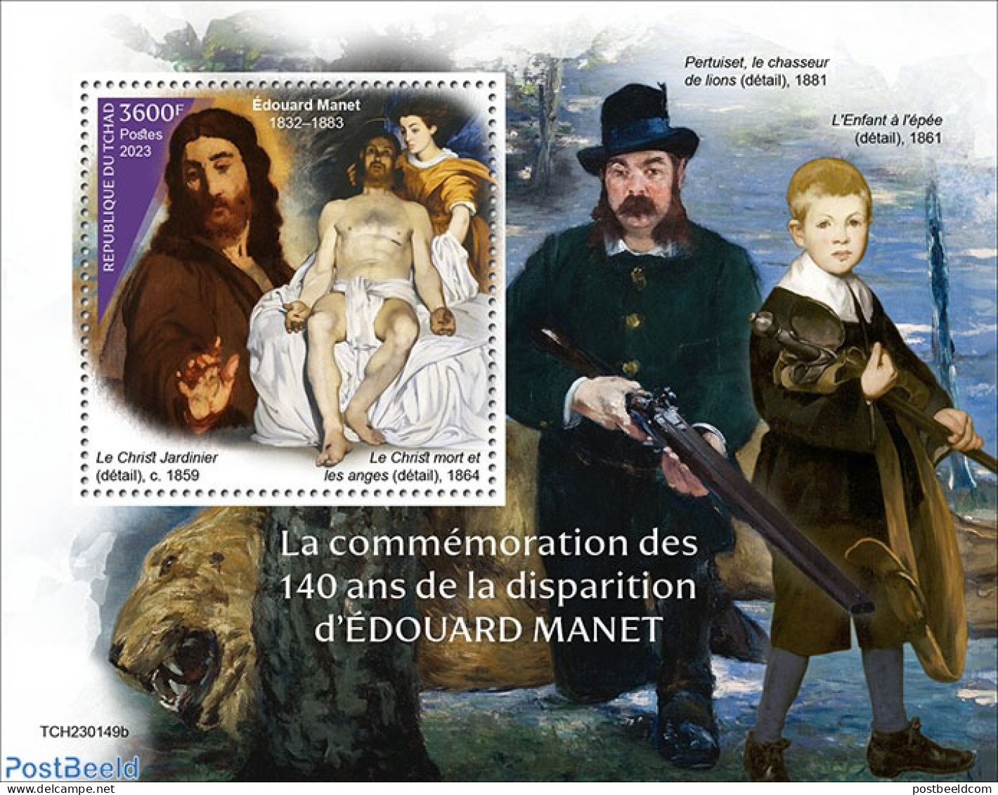 Chad 2023 Edouard Manet, Mint NH, Art - Paintings - Other & Unclassified