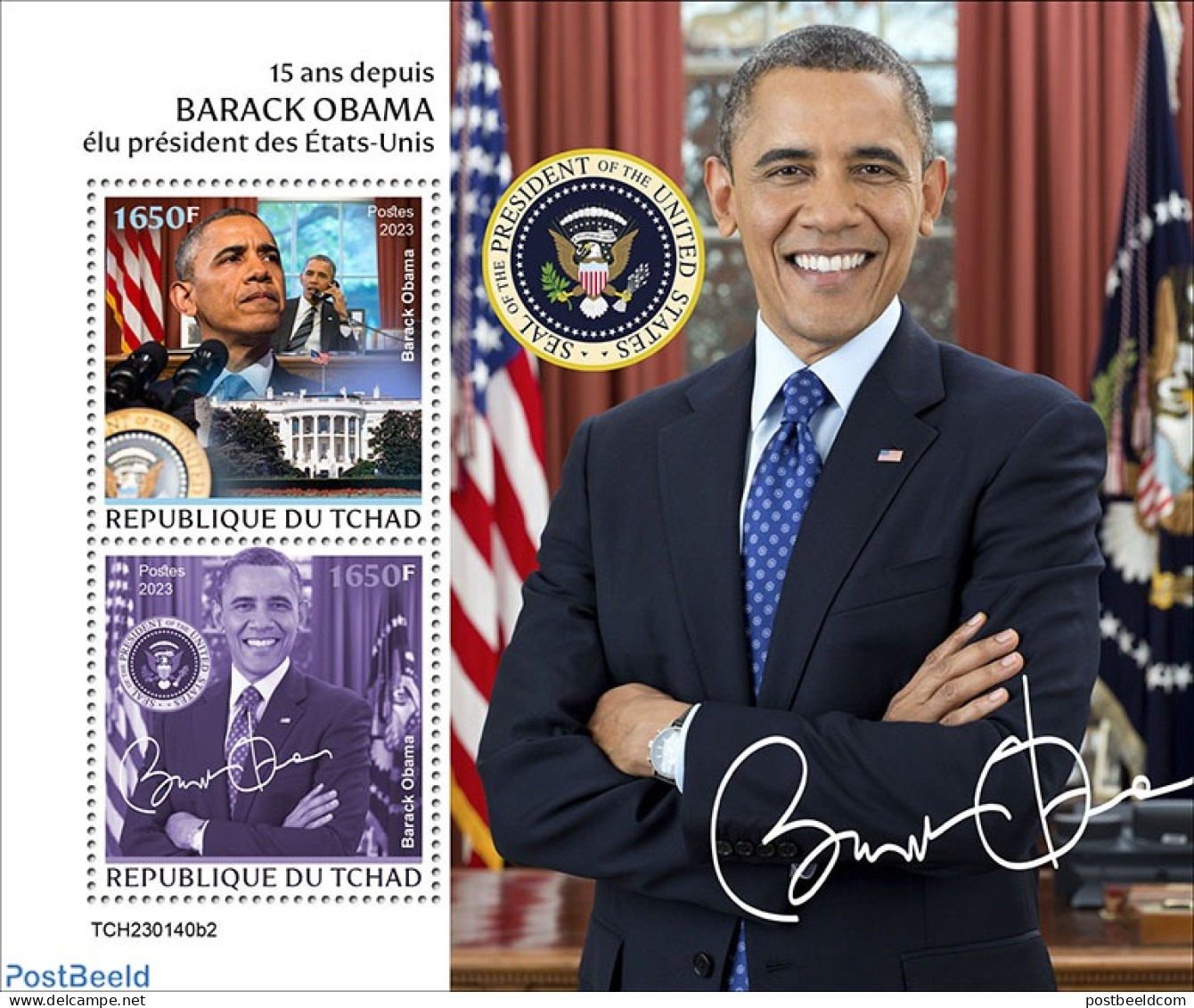 Chad 2023 Barack Obama, Mint NH, History - American Presidents - Andere & Zonder Classificatie