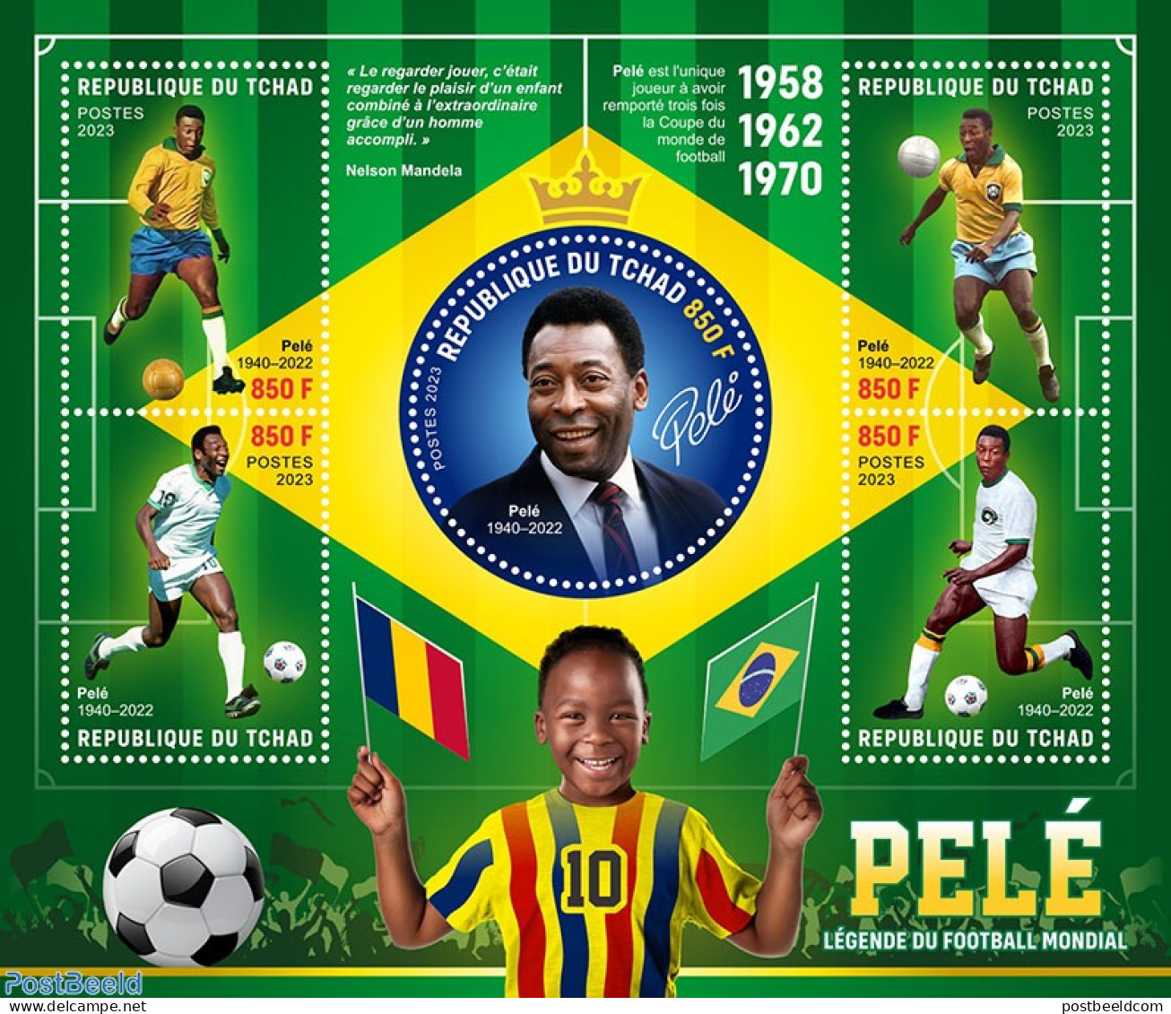 Chad 2023 Pelé, Mint NH, Sport - Various - Football - Round-shaped Stamps - Other & Unclassified