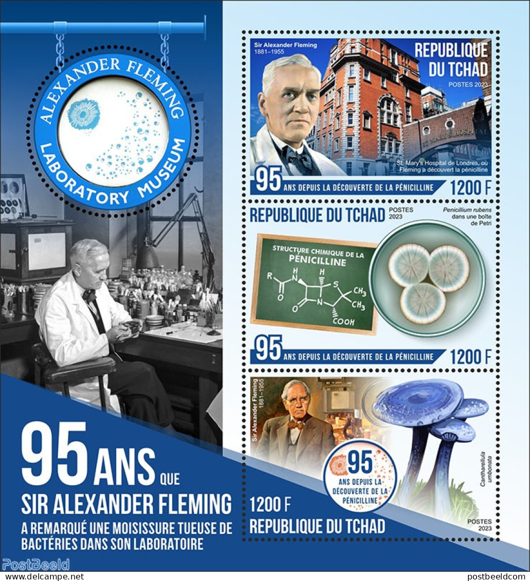 Chad 2023 Alexander Fleming, Mint NH, Health - Nature - Science - Mushrooms - Inventors - Andere & Zonder Classificatie