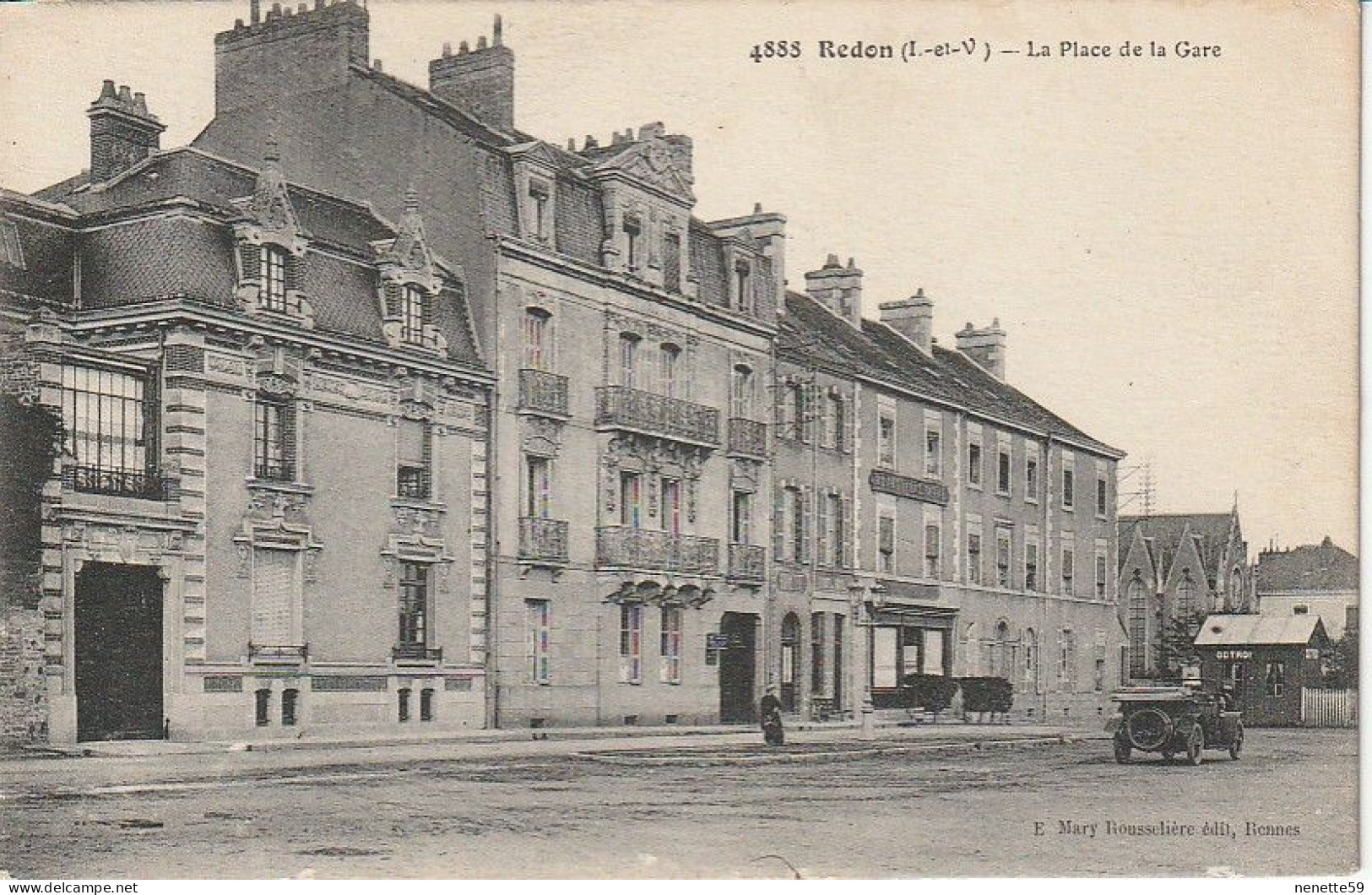 35 REDON -- La Place De La Gare 1911 - Redon