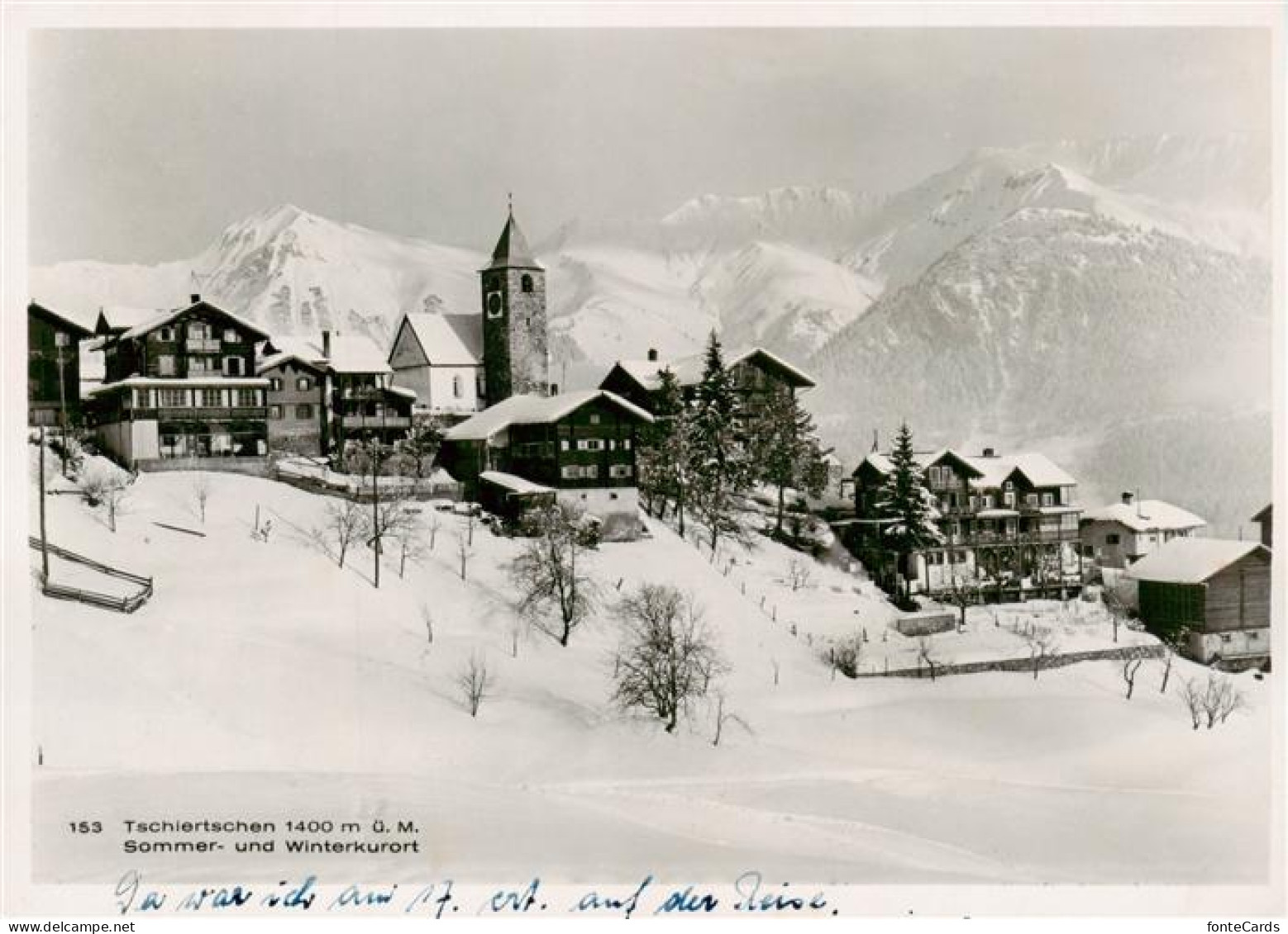 13890337 Tschiertschen GR Ortsansicht Mit Kirche Sommer- Und Winterkurort Im Win - Altri & Non Classificati