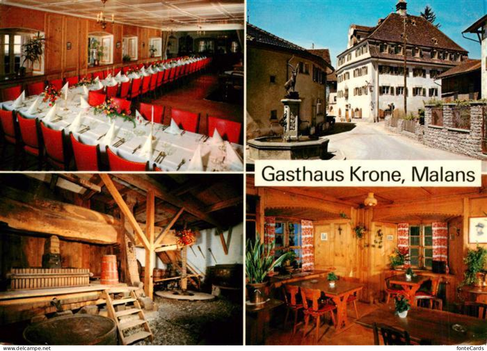 13889439 Malans GR Gasthaus Krone Festtafel Gastraeume Brunnen  - Altri & Non Classificati