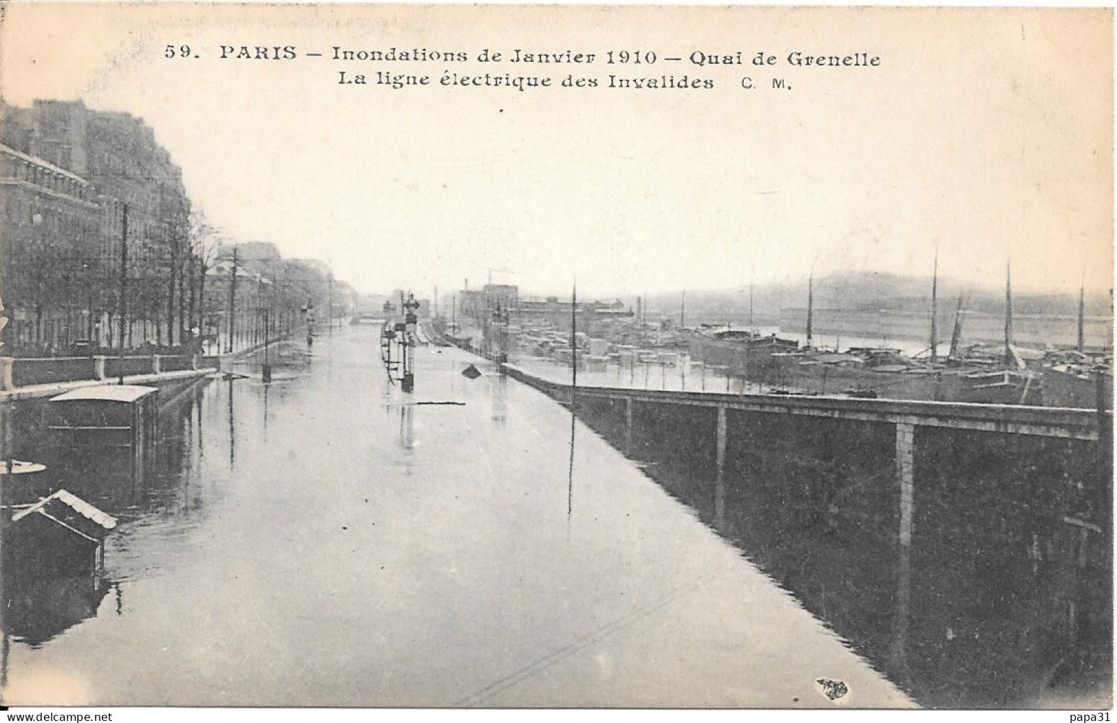 PARIS -  Inondations De Janvier  1910 - Quai De Grenelle - Alluvioni Del 1910