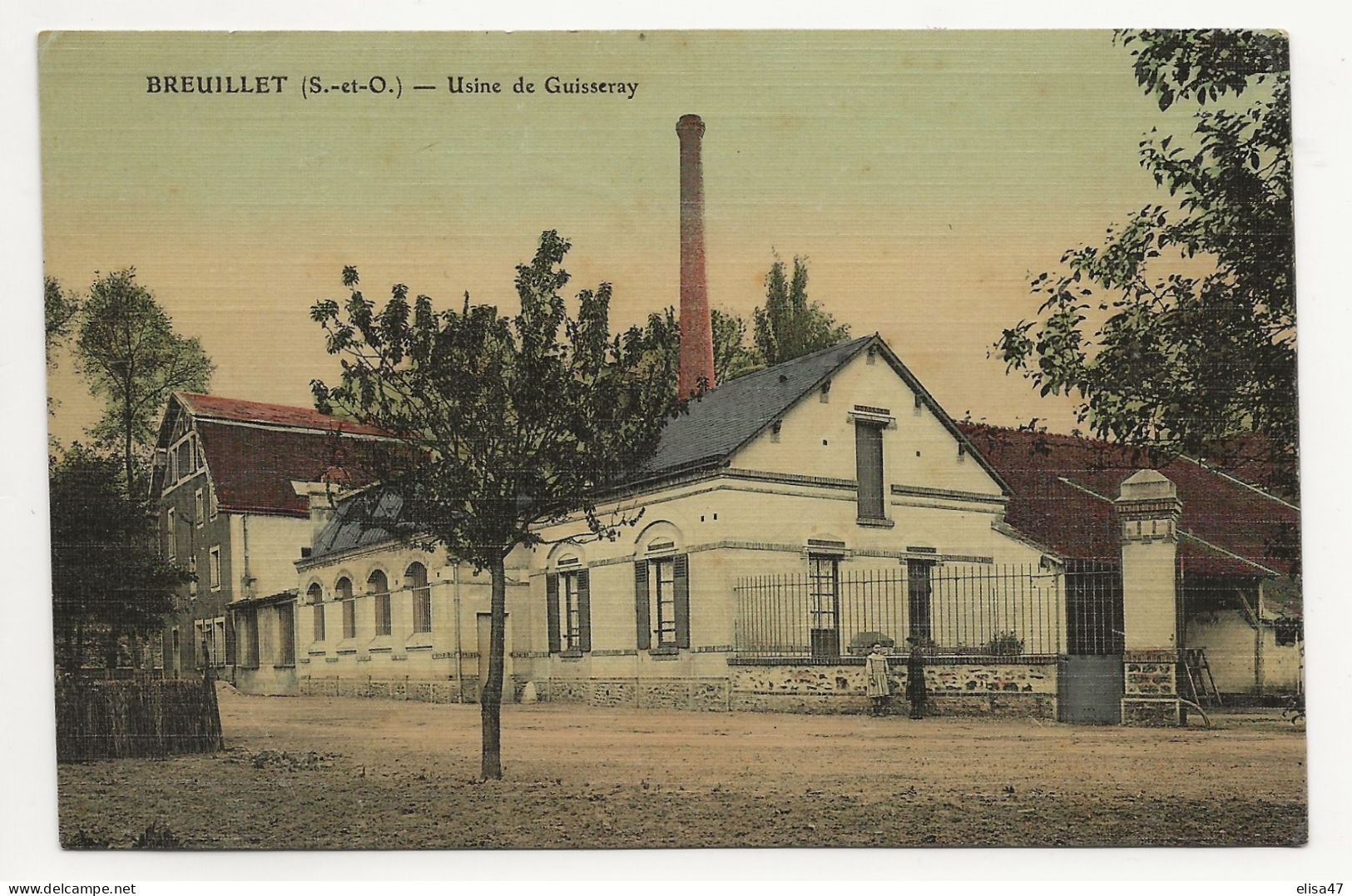 91    BREUILLET    USINE  DE   GUISSERAY      ( CARTE  STYLE  TISSEE) - Andere & Zonder Classificatie